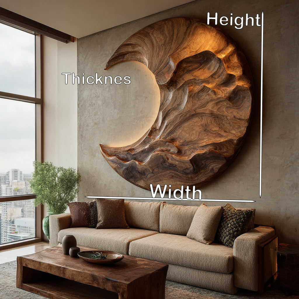 Contemporary Moon Wooden Wall Art For Living Room RTTHHNWA171