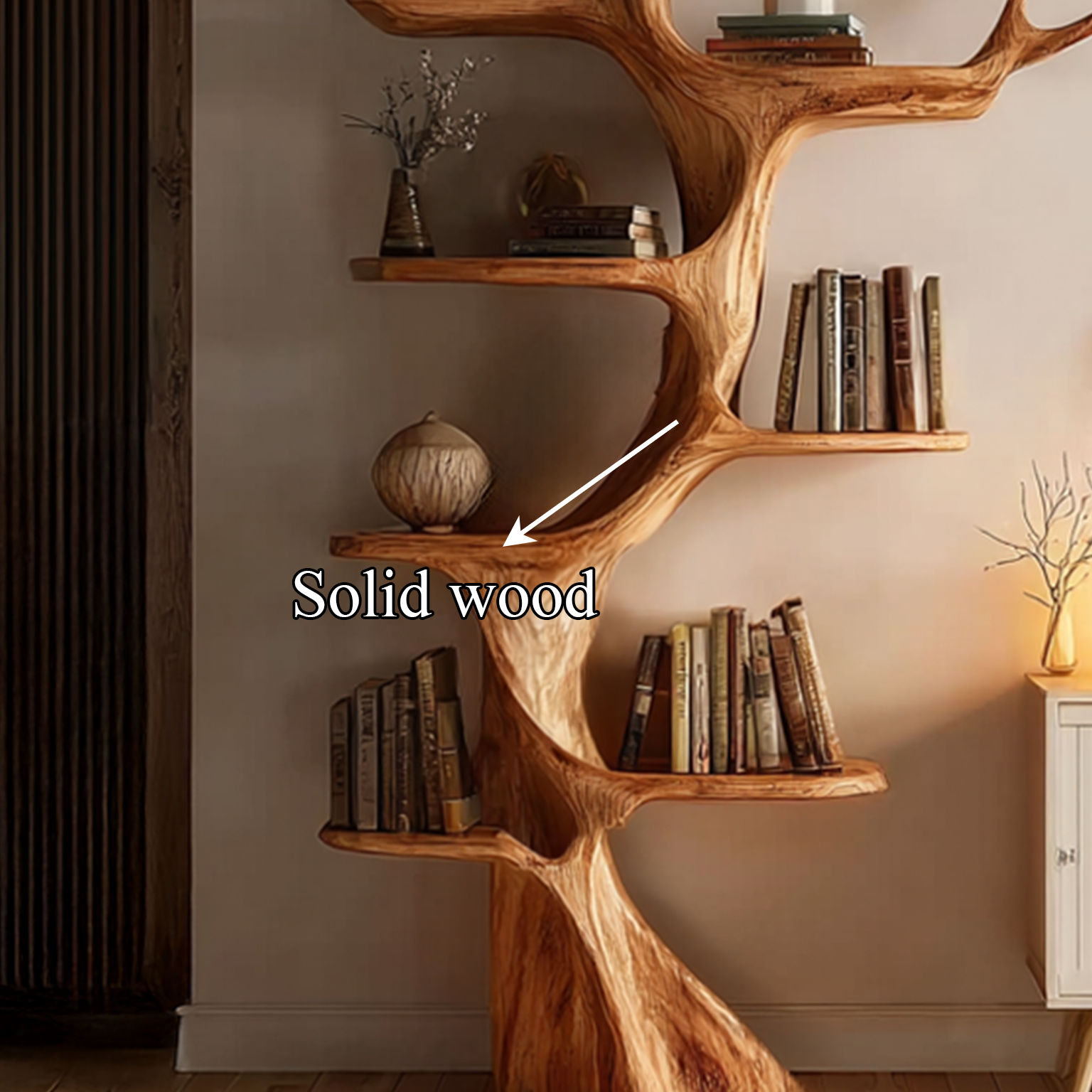 Rustic Tree Bookshelf Living Room SINLSATB208