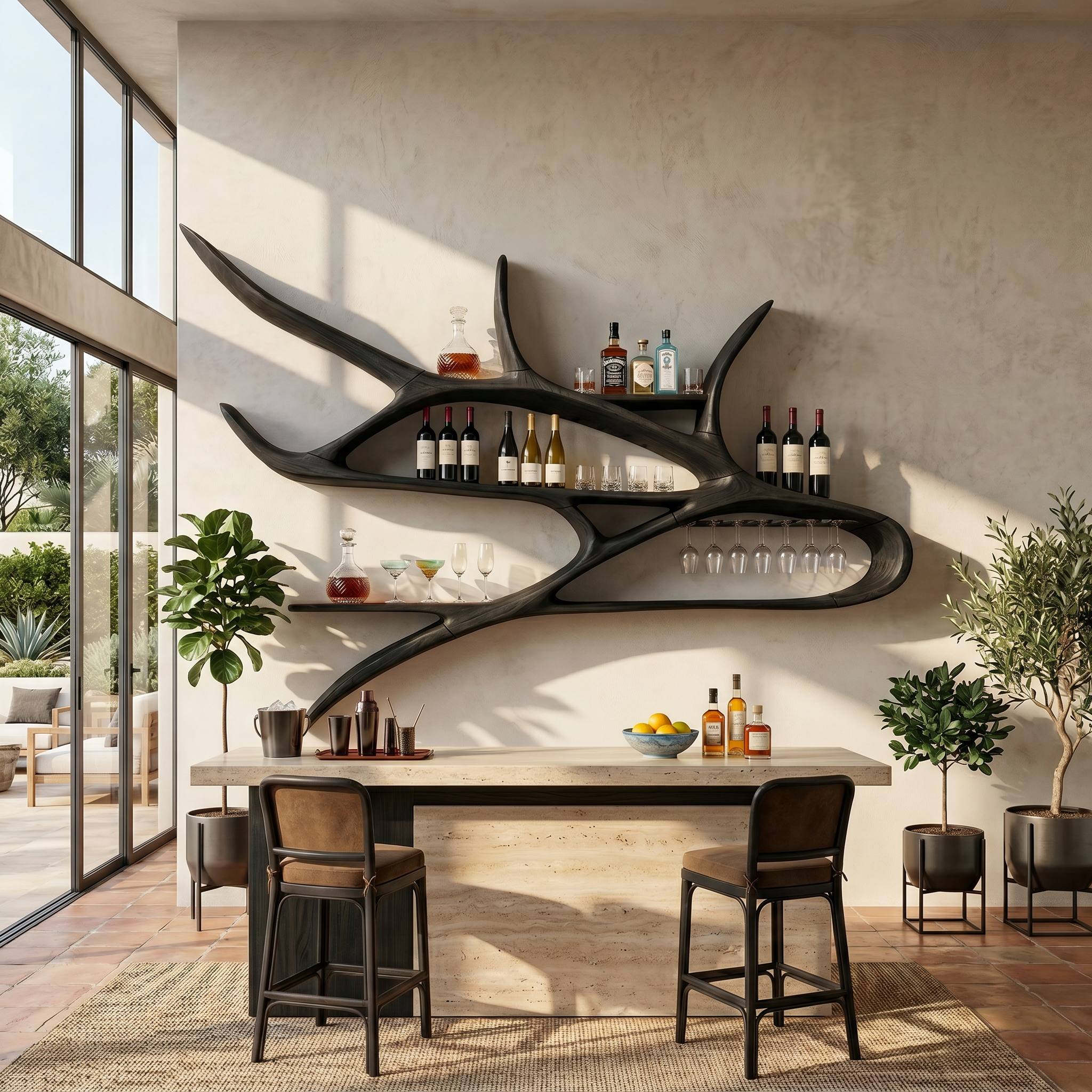 Modern Wall Wine Rack For Studio Apartment Wine Showcase SILDTTRWH061