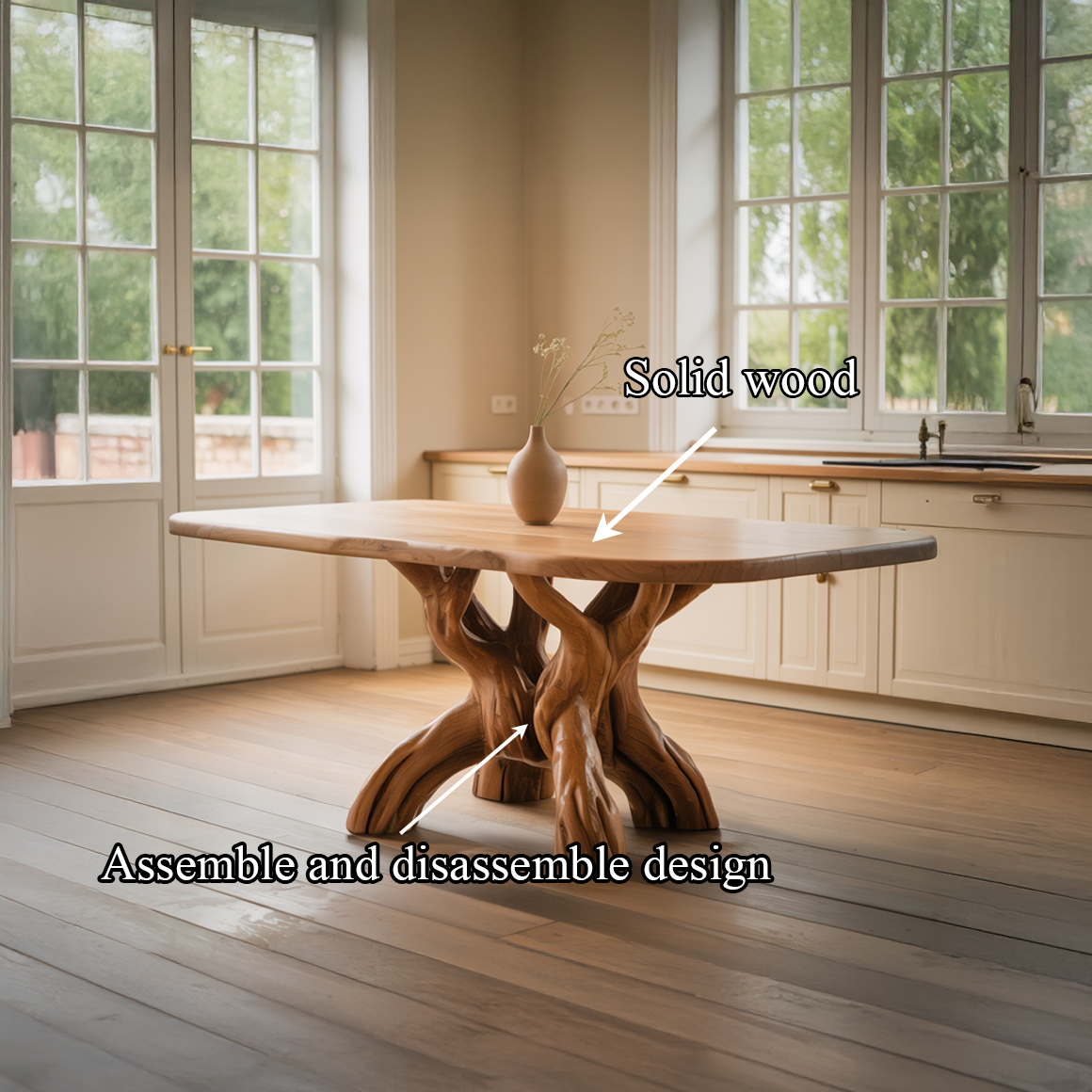 Rustic Organic Handmade Dining Table Dining Room Or Kitchen SINLSADT147