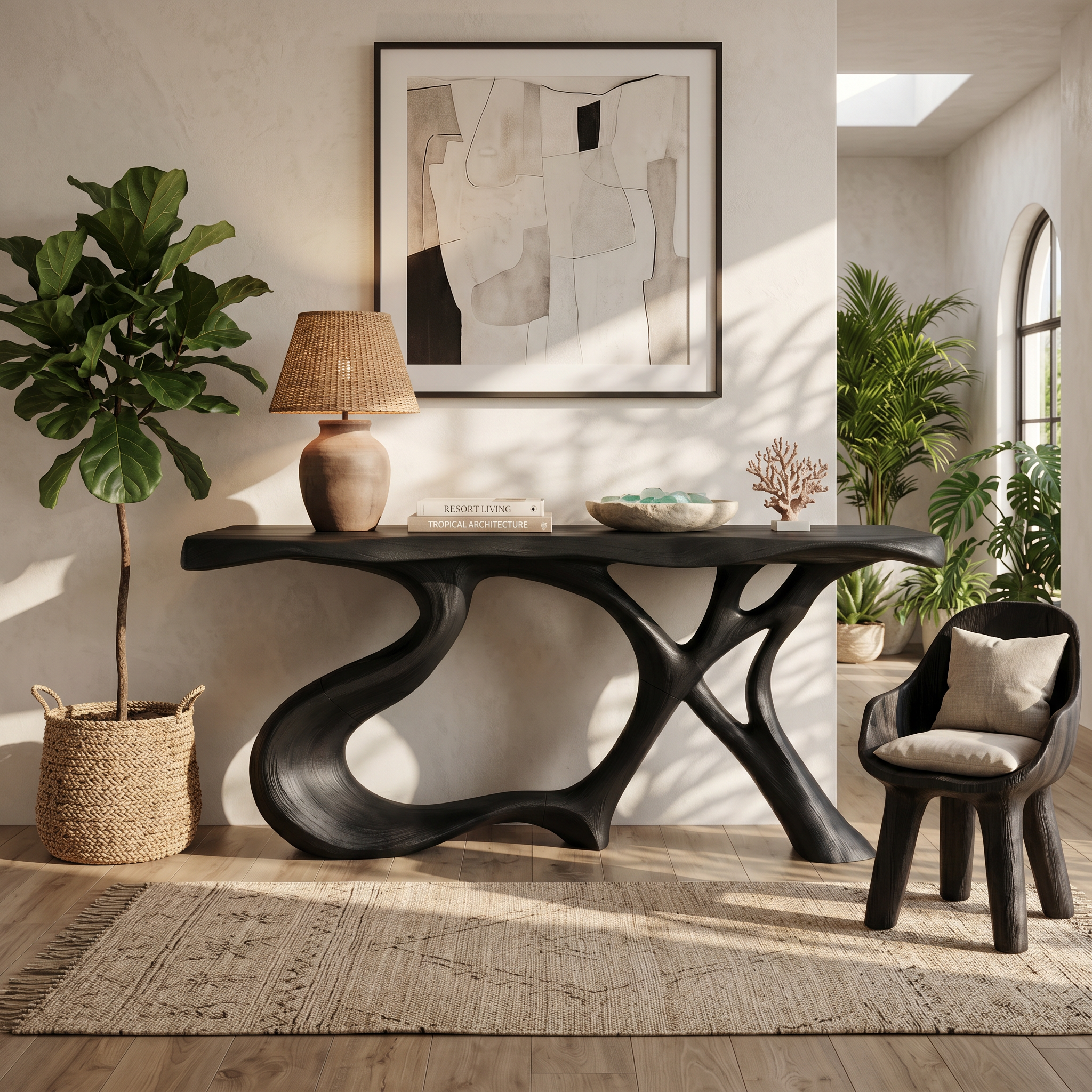 Organic Root Base Console Table Luxury Living Room SILDTTRCS104