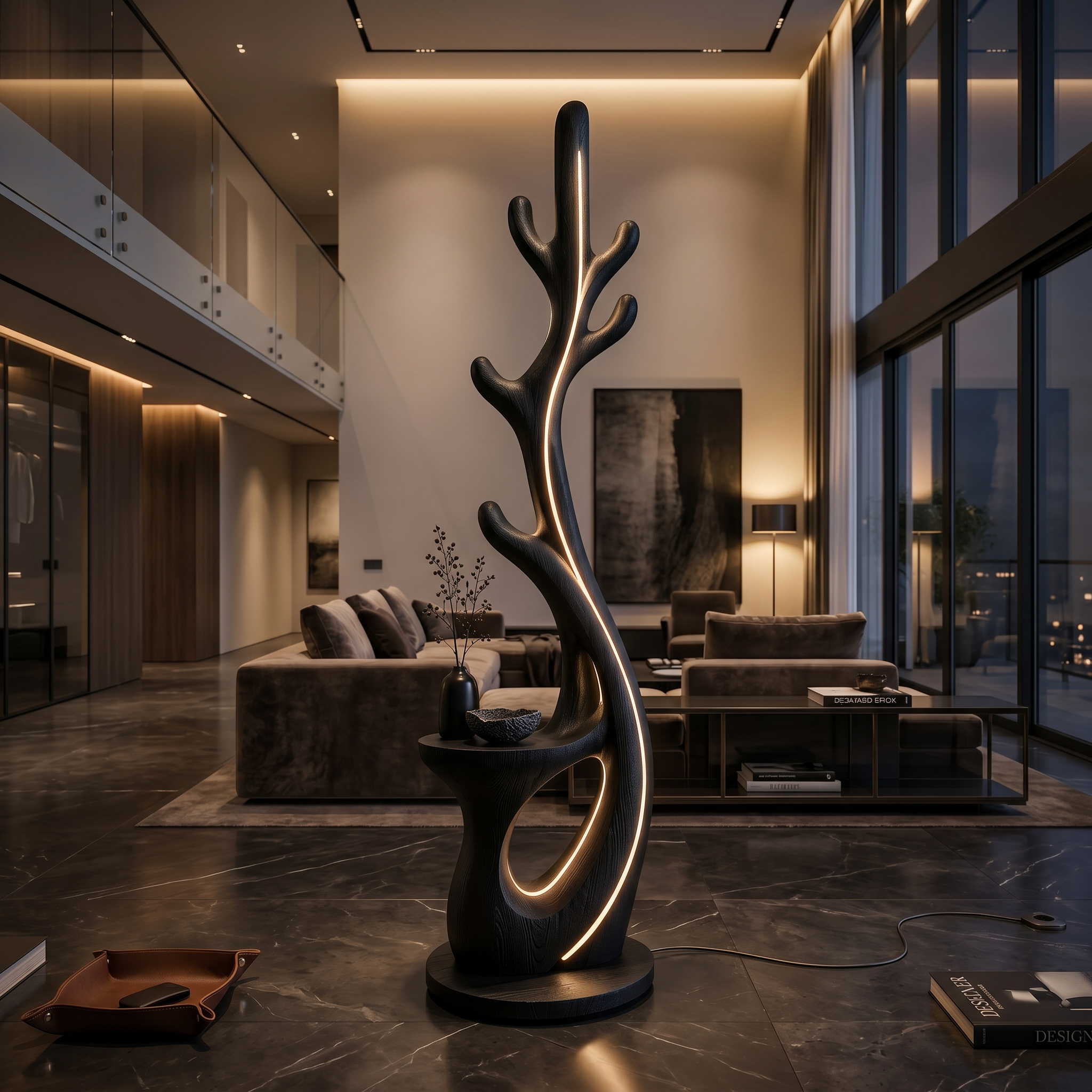 Modern Branch Lamp With Rack For Corner SILDTTNLAM019