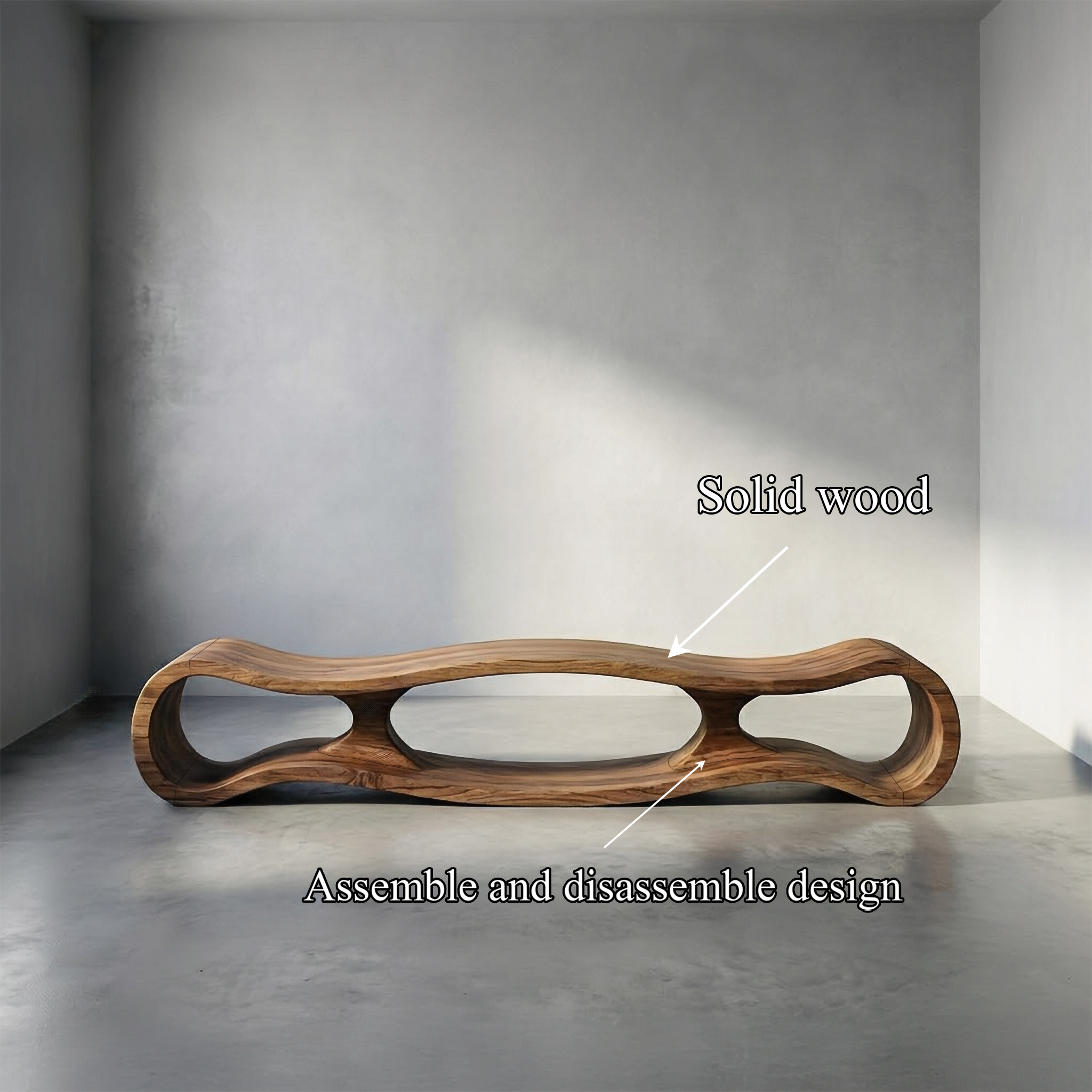 Rustic Sculptural Bench For Living Room And Entryway SINLSARS072