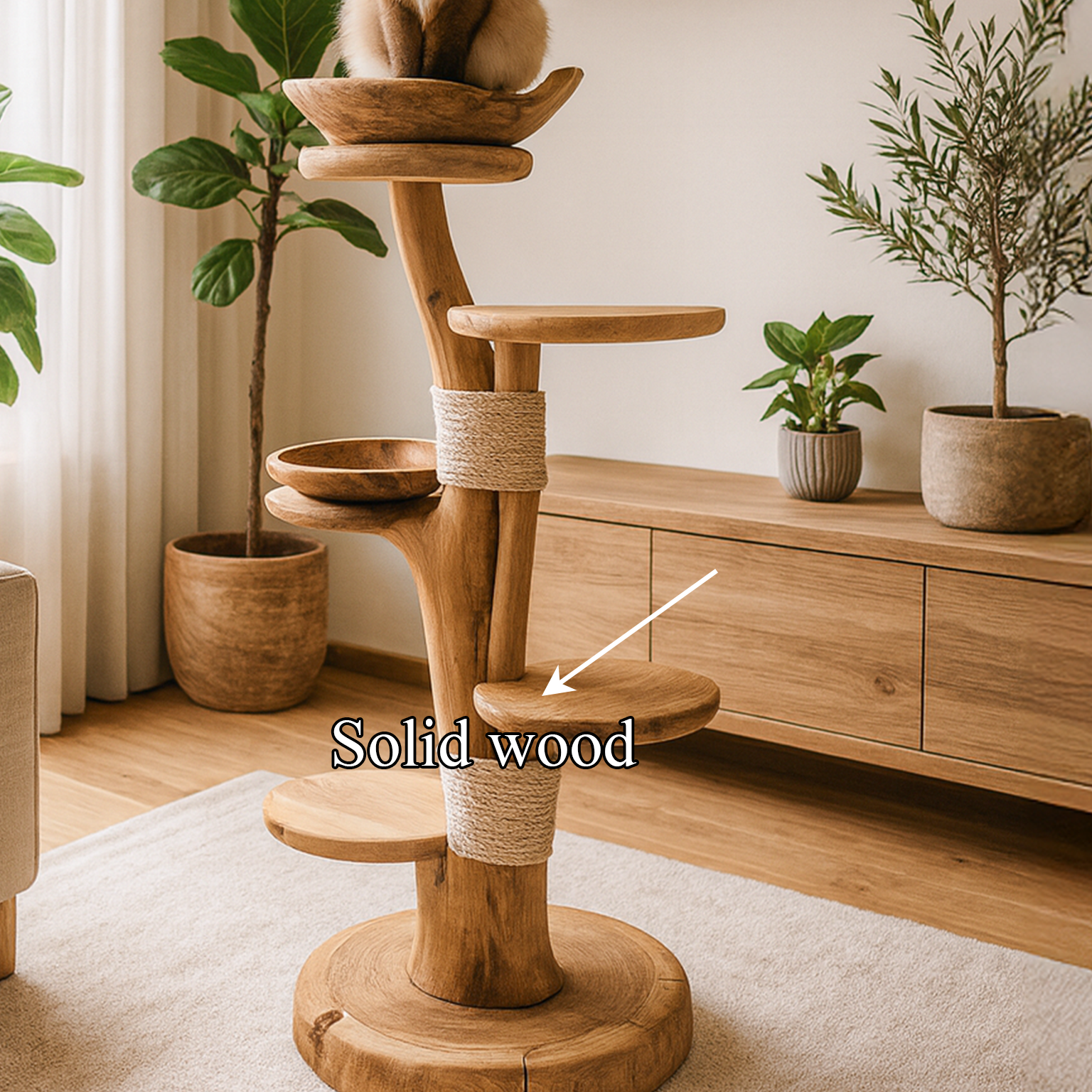 Mid Century Tree Cat Tower Living Home Office SINLSATT036