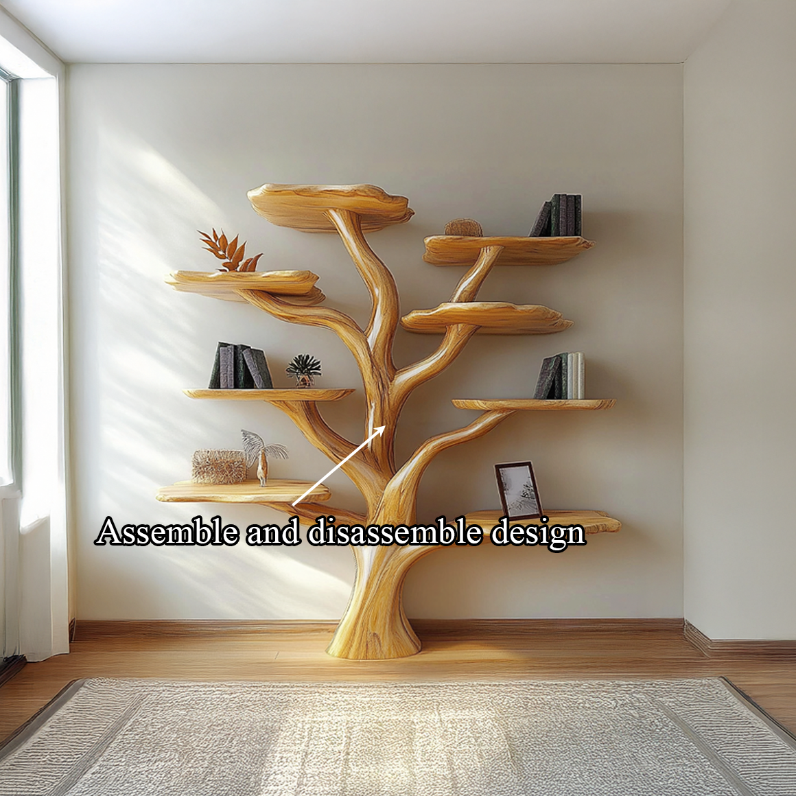Rustic Mushroom Branch Bookshelf Living Room Or Dining Room SINLSATB452