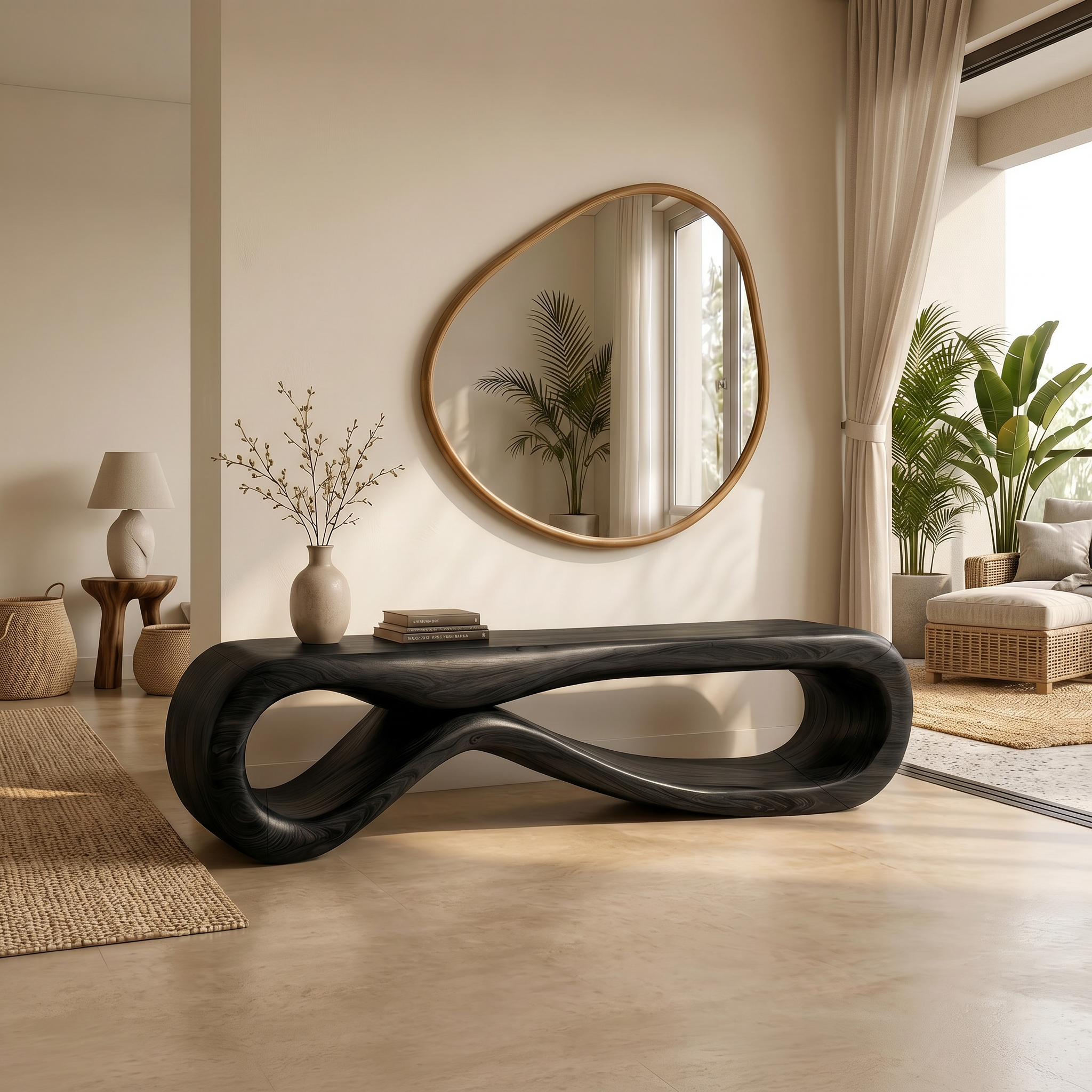 Organic Sculptural Bench Coastal Residence SILDTTRBEN067