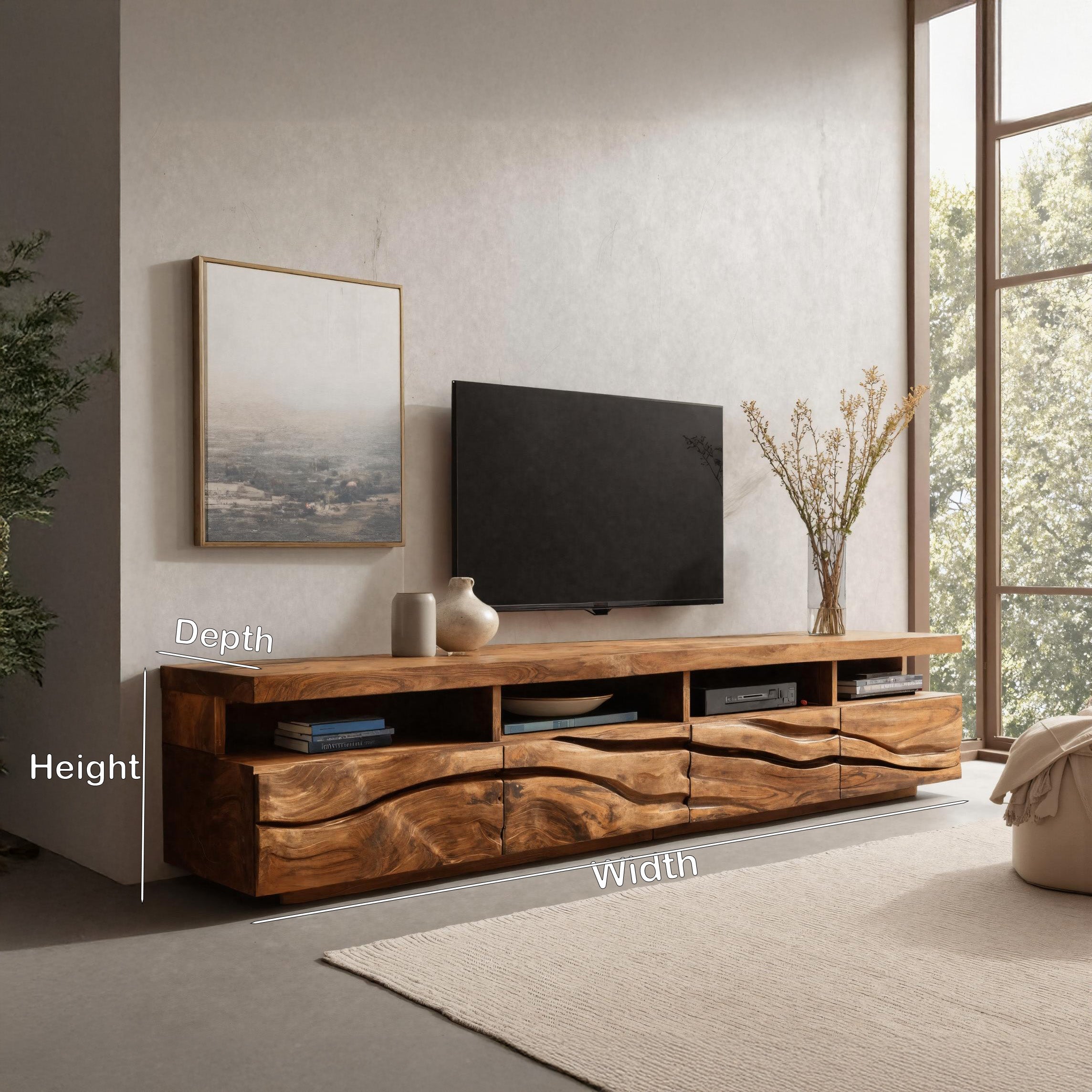 Handcrafted Media Cabinet Console For Living Room RTTHHNTVC079