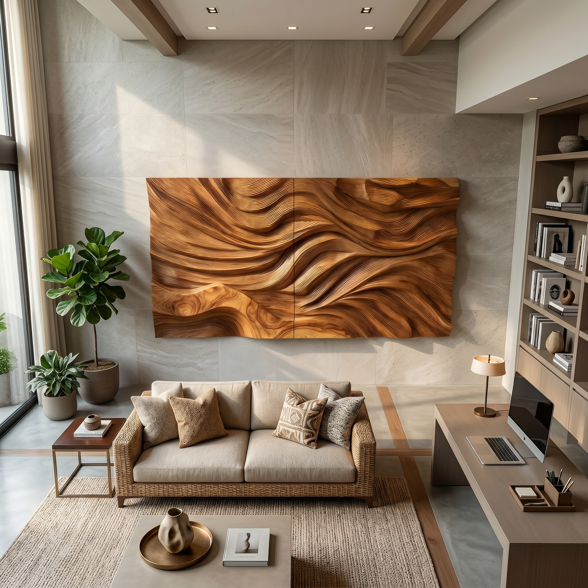 Rustic Sculpted Sunset Wood Wall Art Modern Luxury Interior SILDTTRWA101