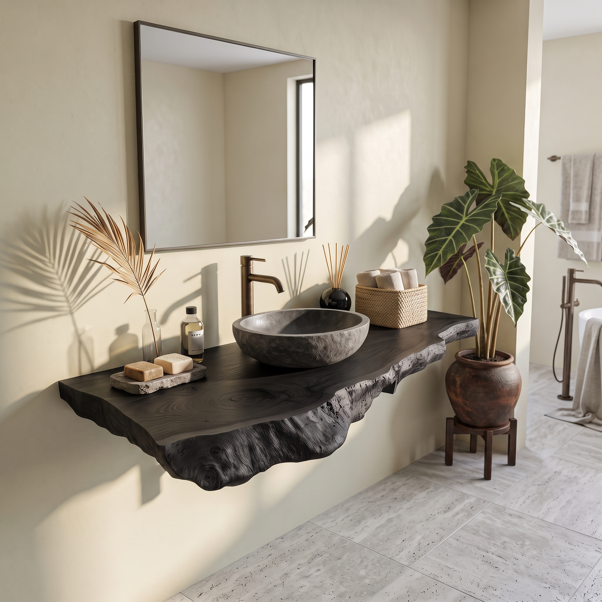 Farmhouse Bathroom Vanity In Solid Wood With Shelf SILDTTRBAS032