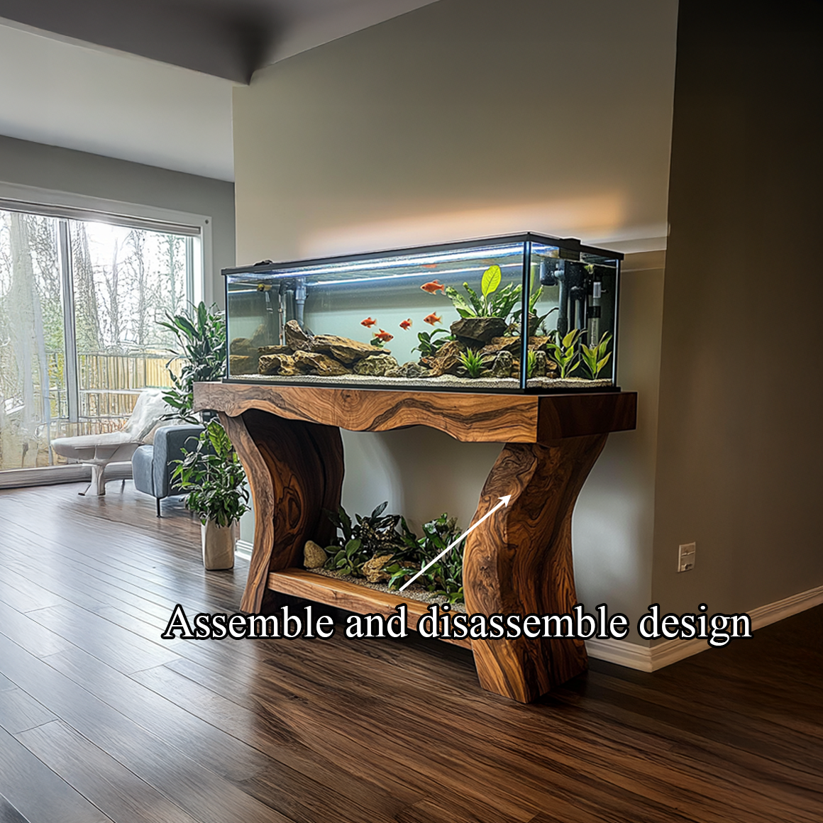 Rustic Organic Luxury Aquarium Stand Living Room Or Sunroom SINLSAWT011