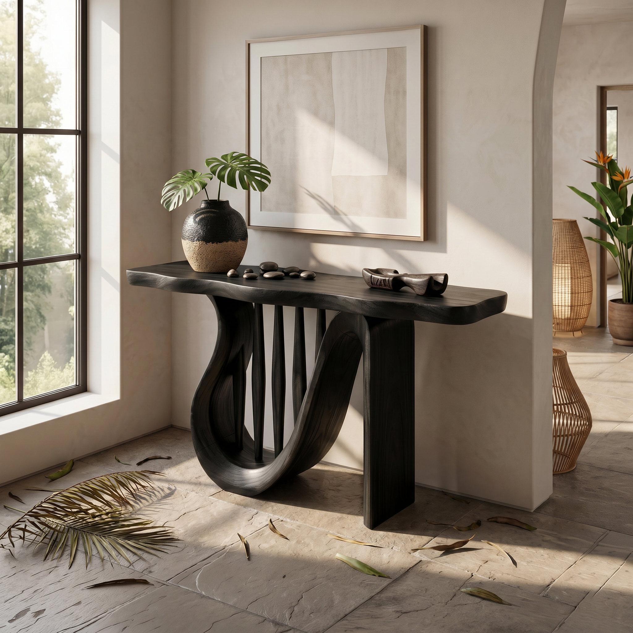 Modern Horseshoe Base Console Table Contemporary Hallway SILDTTRCS110