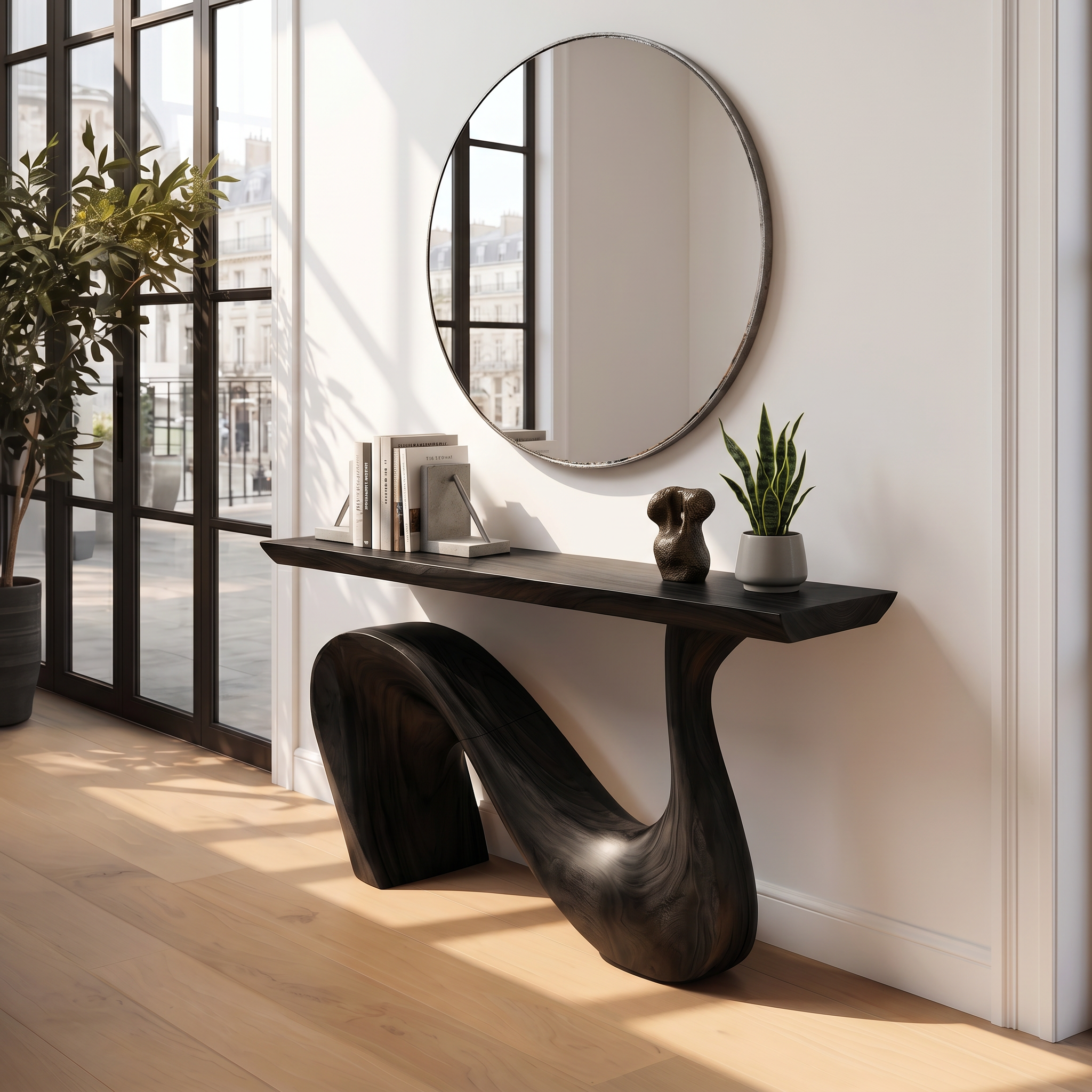 Modern Solid Wood Console Table For Living Room And Entryway Design SILDTTRCS047