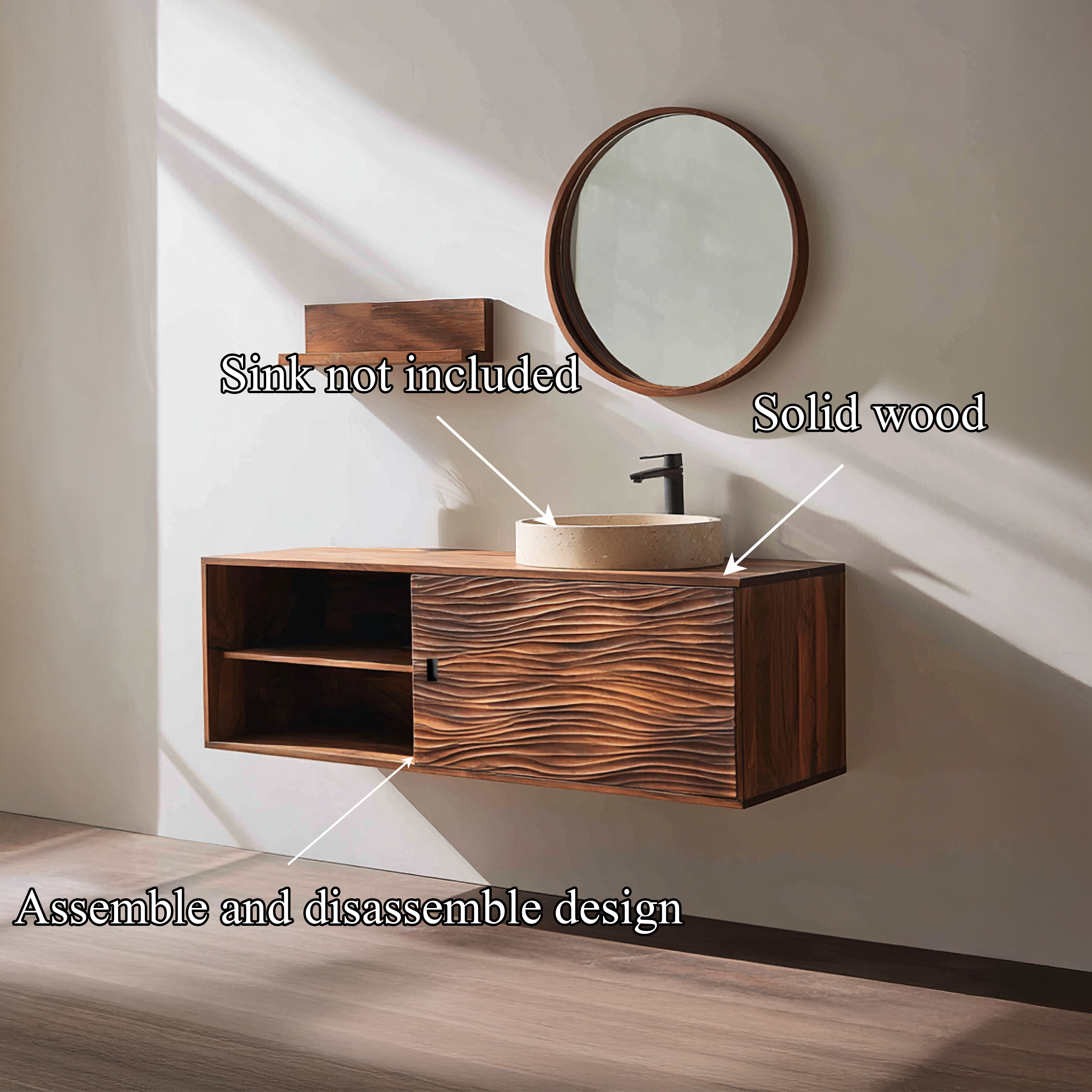 Rustic Cabinet Bathroom Vanity Contemporary Bathroom SINLSABRV238