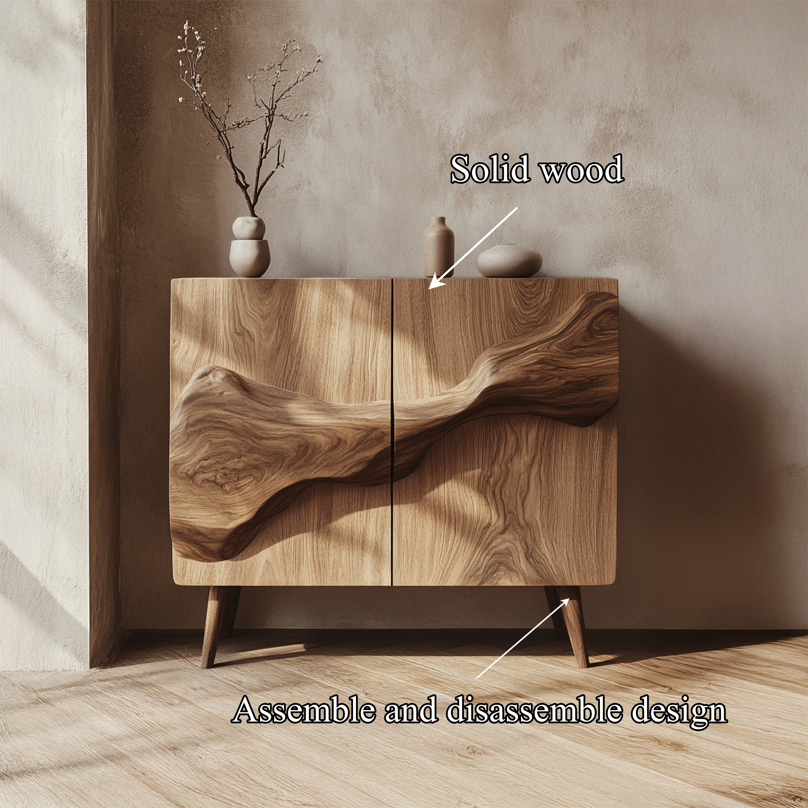 Rustic Organic Accent Cabinet Living Room And Hallway SINLSASC348