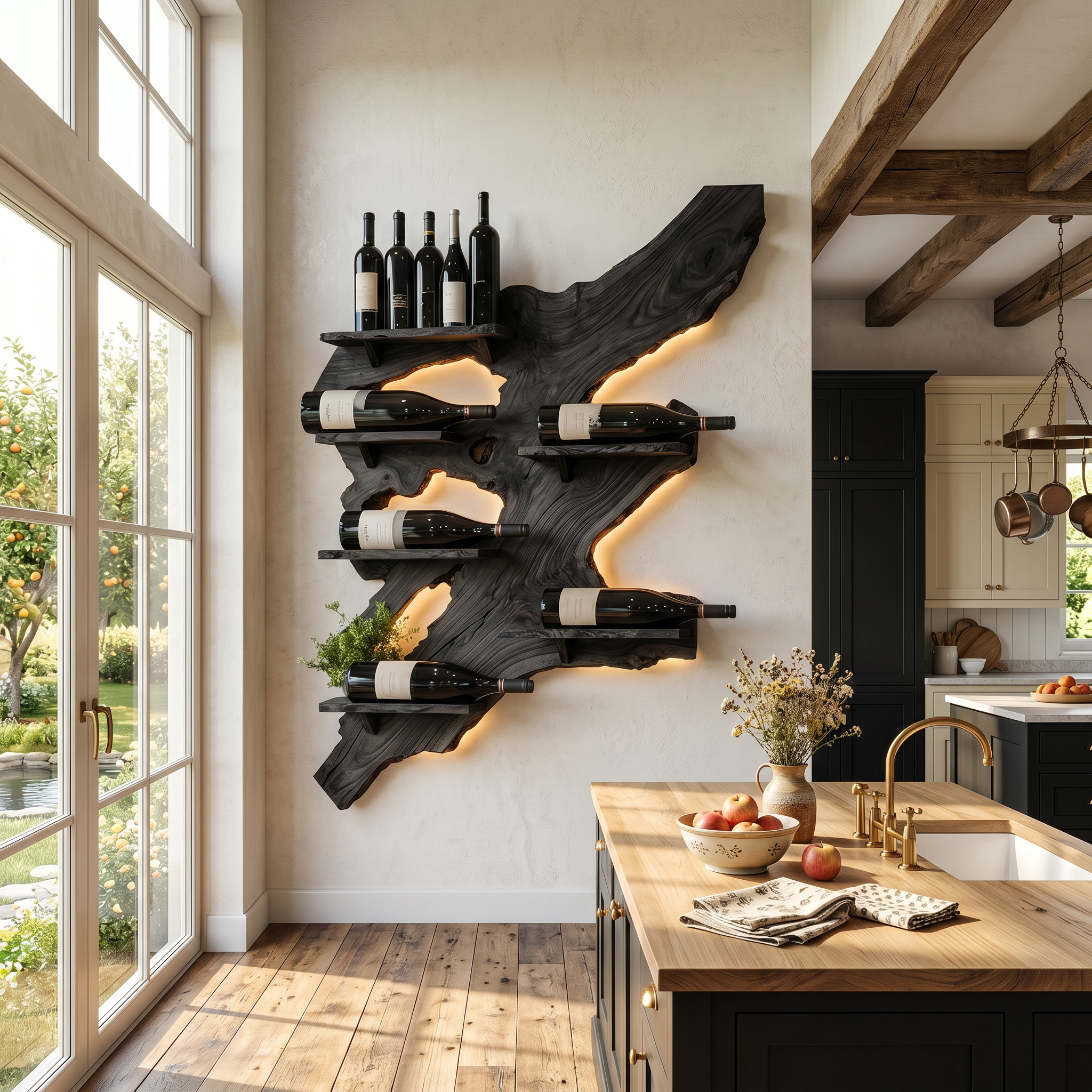 Rustic Wine Rack For Furniture Home Bar Wall Design SILDTTRWH022