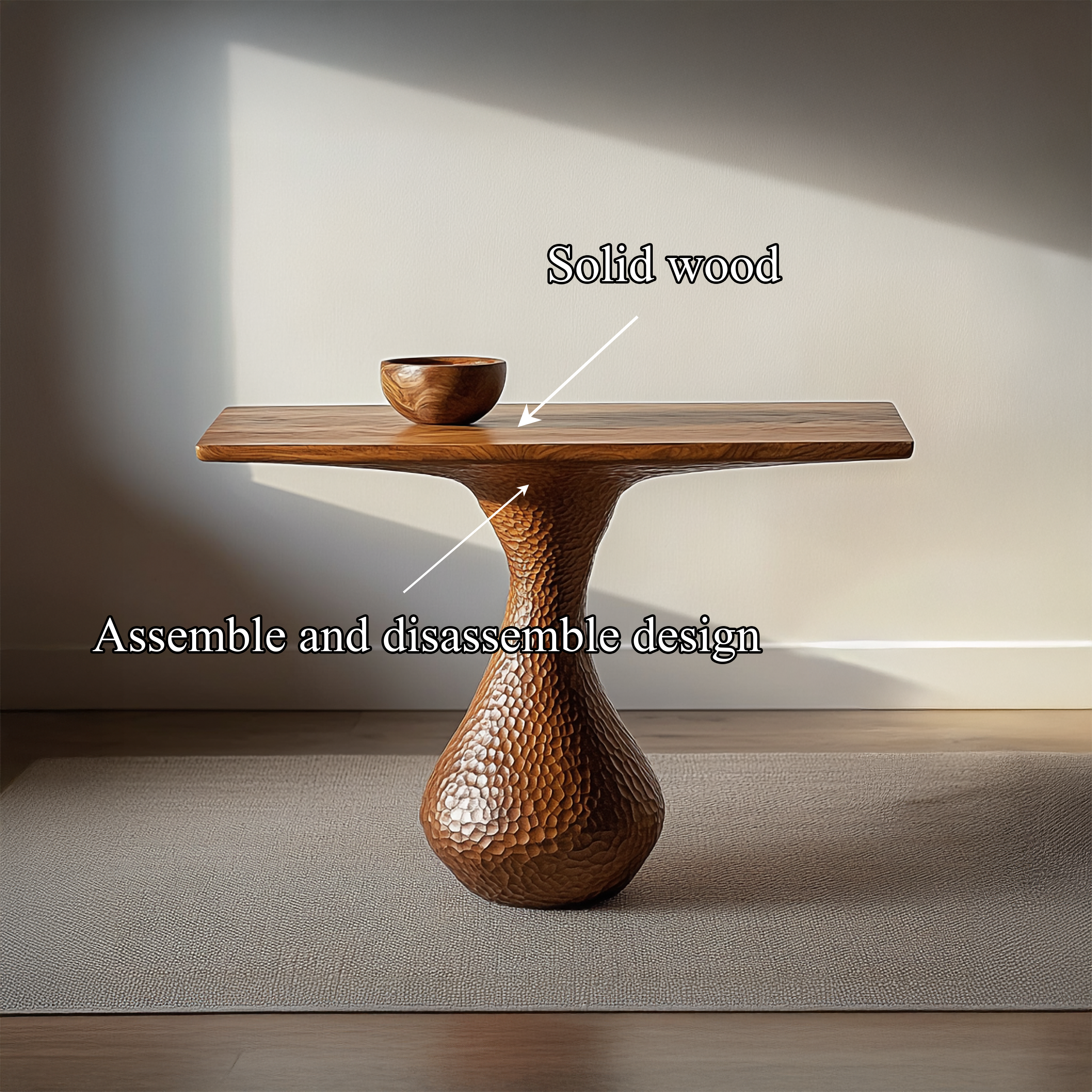 Rustic Organic Wood Console Table Entryway SINLSACS438