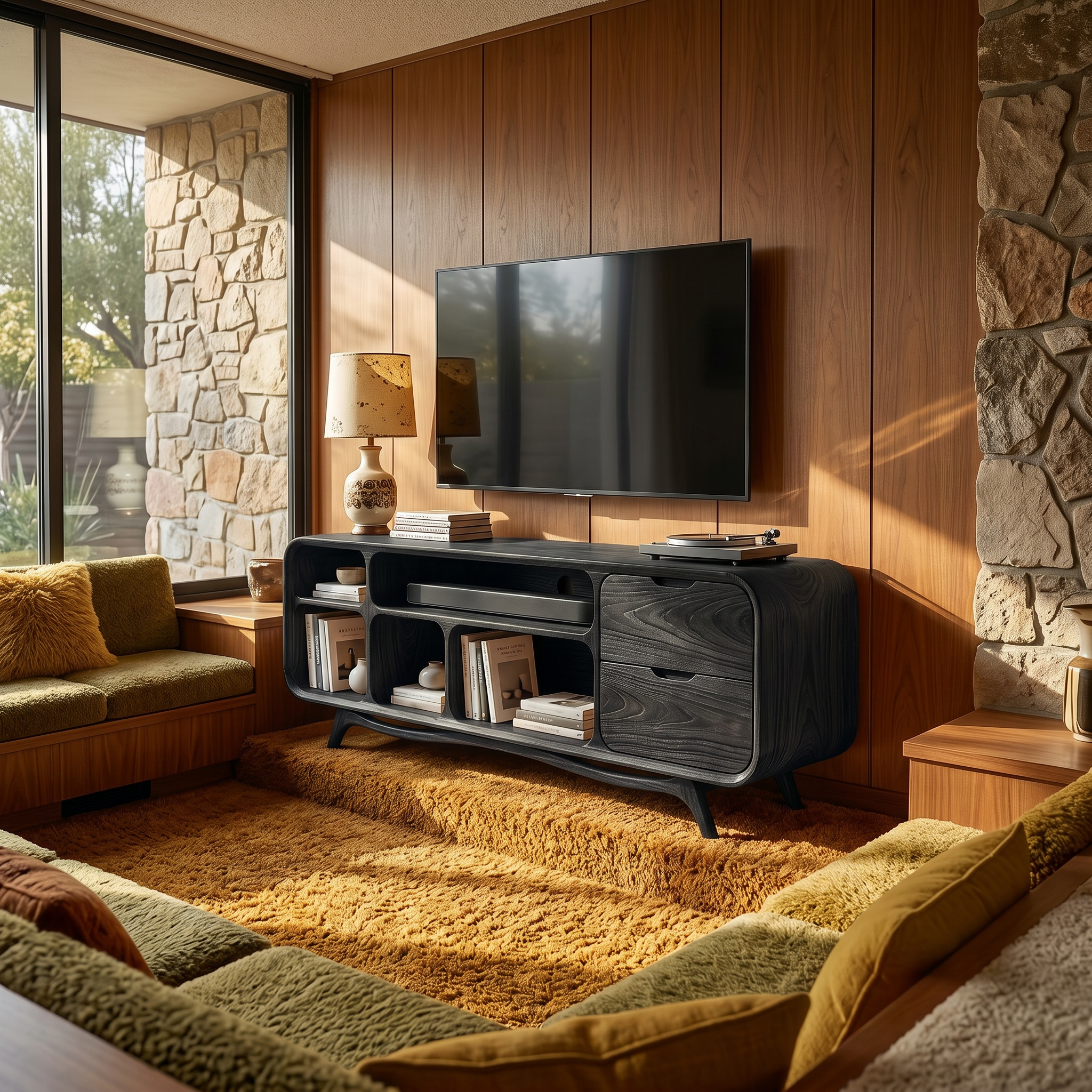 Organic Modern TV Stand For Luxury Apartment SILDTTRTVC080