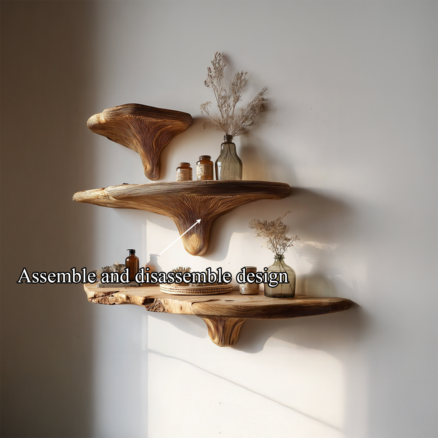 Rustic Artistic Musrhroom Shelf for Modern Living Room SINLSAFL091