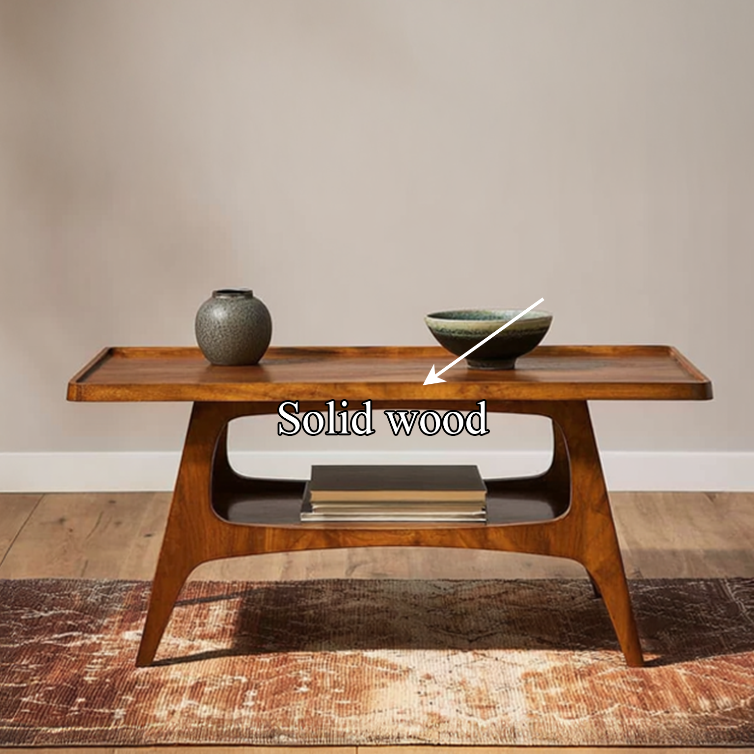 Mid Century Coffee Table Wooden Furniture SINLSACF056