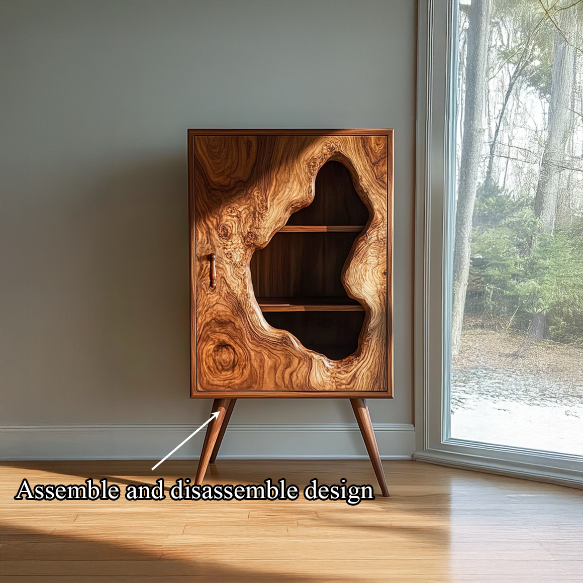 Mid Century Artistic Wood Cabinet Living Room Or Study Room SINLSASC246