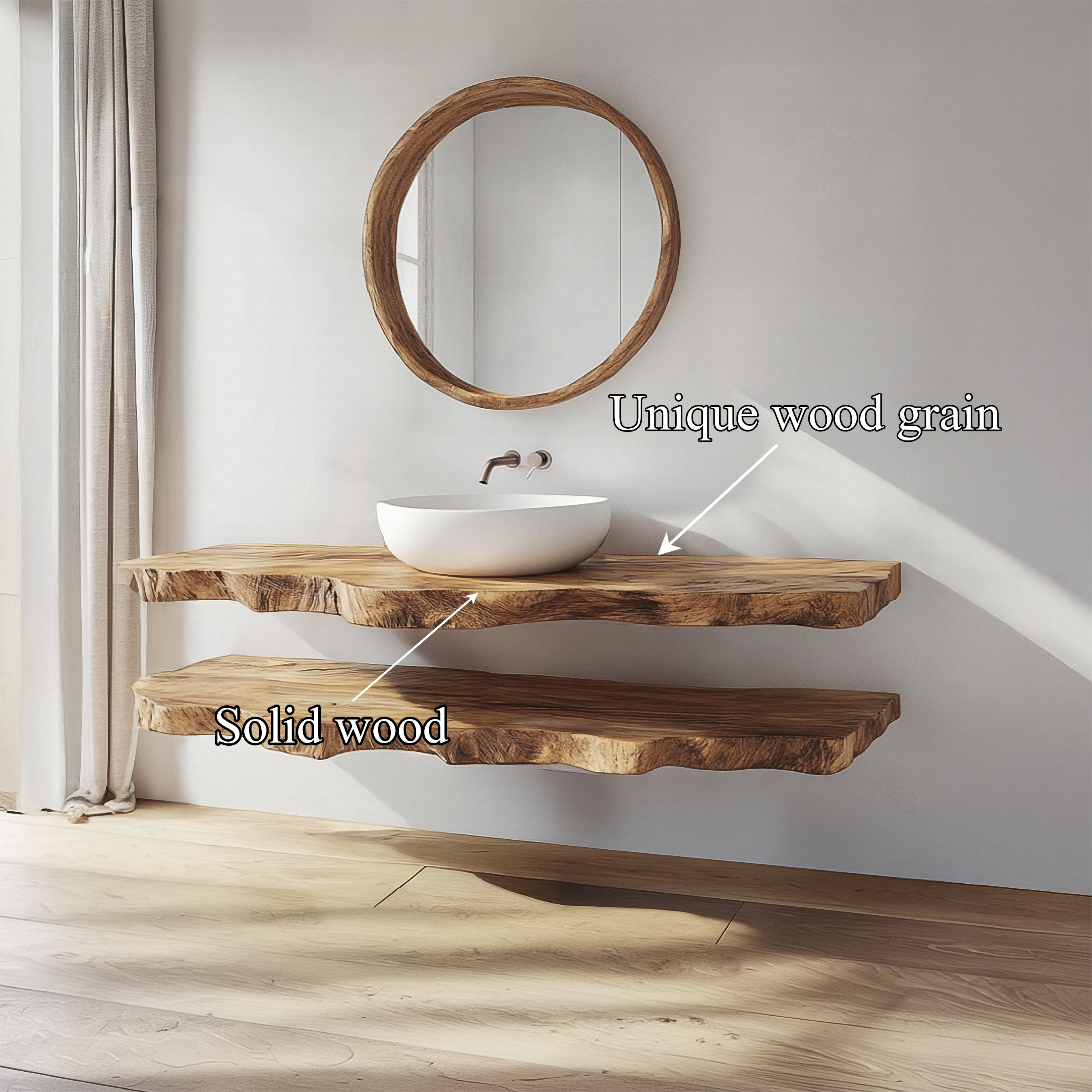 Mid Century Bathroom Vanity Shelf Elegant Wood Bathroom Look SINLSABRV244