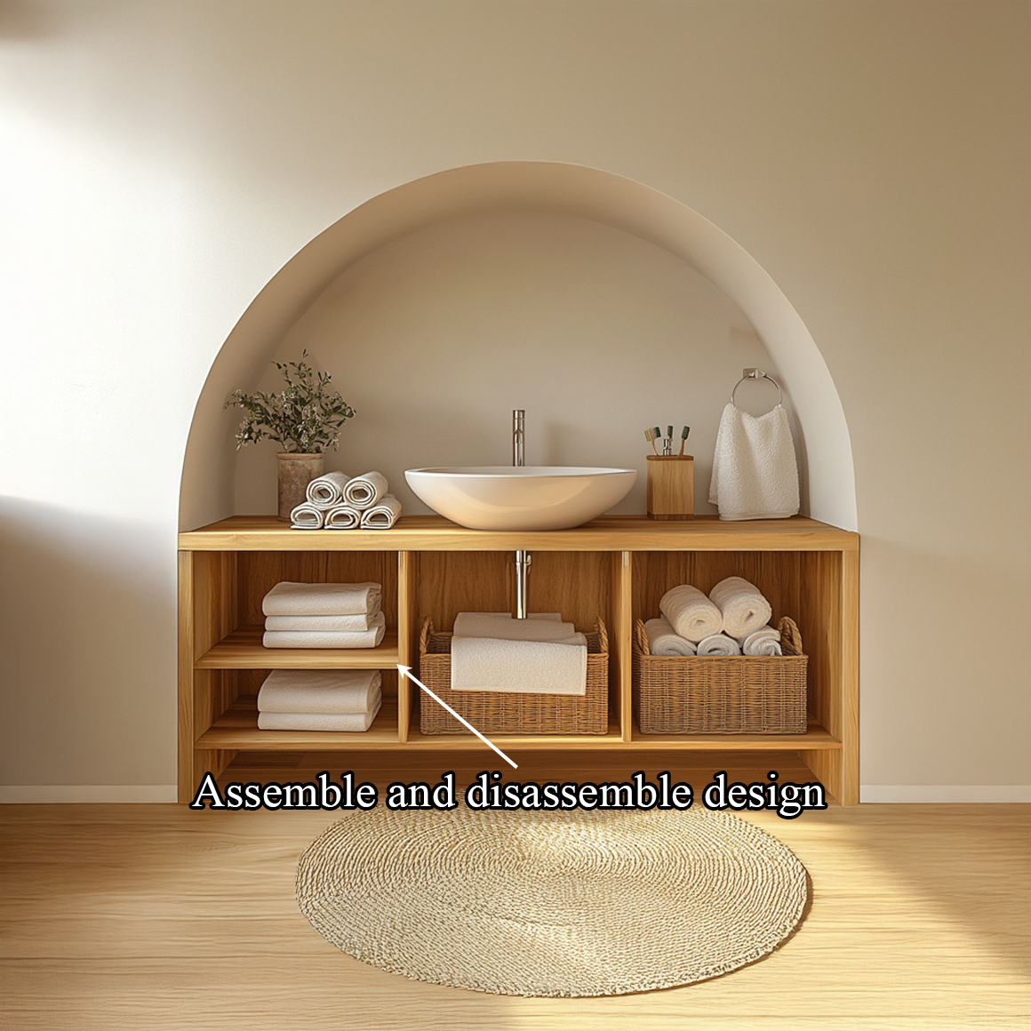 Bathroom Storage Cabinet Wooden Cabinet With Open Shelves For Bathroom SINLSABRV205