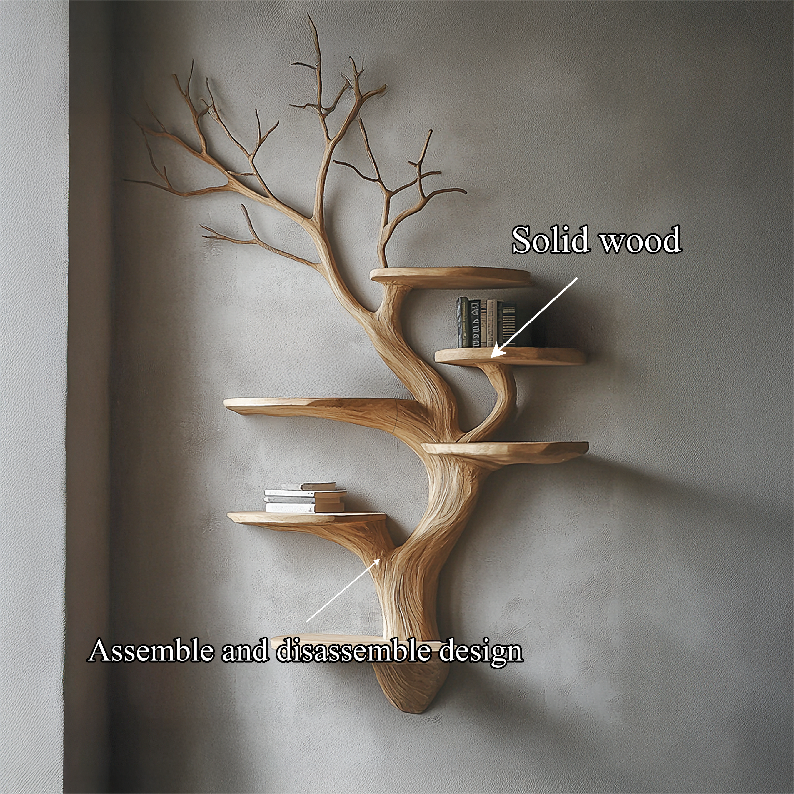 Organic Modern Tree Display Shelf For Living Room SINLSATBS121