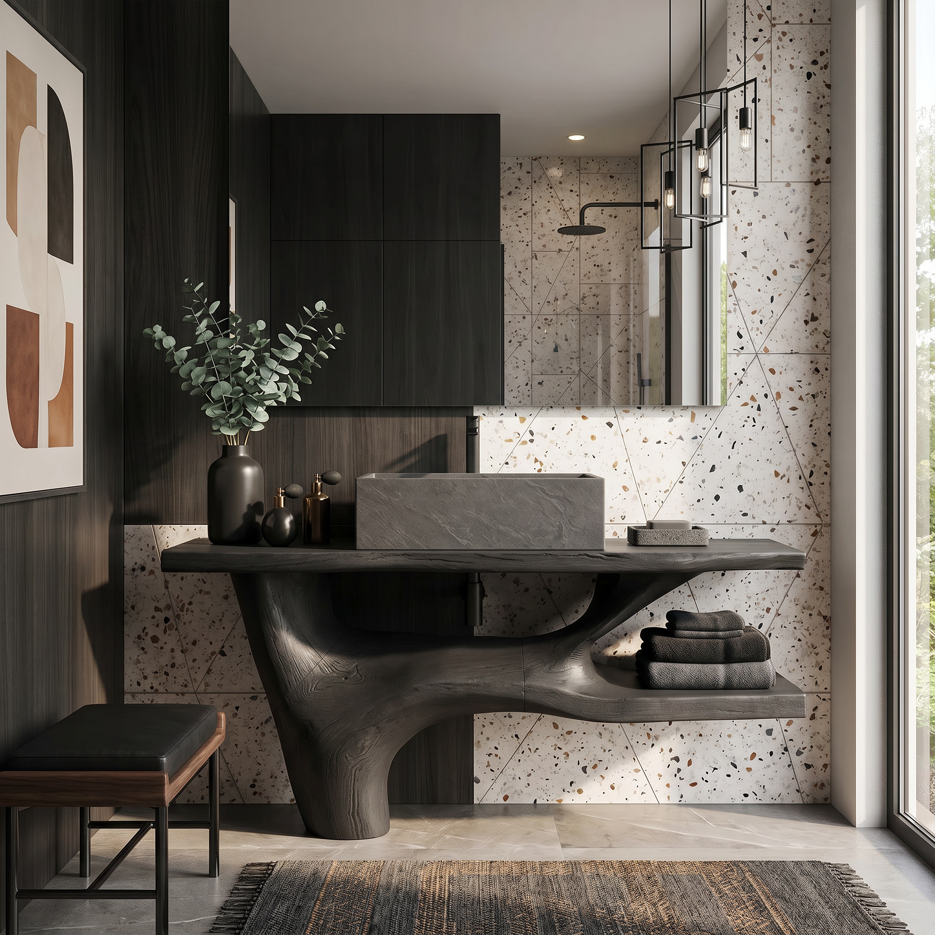 Handcrafted Solid Wood Vanity For Natural Interiors SILDTTRBRV002