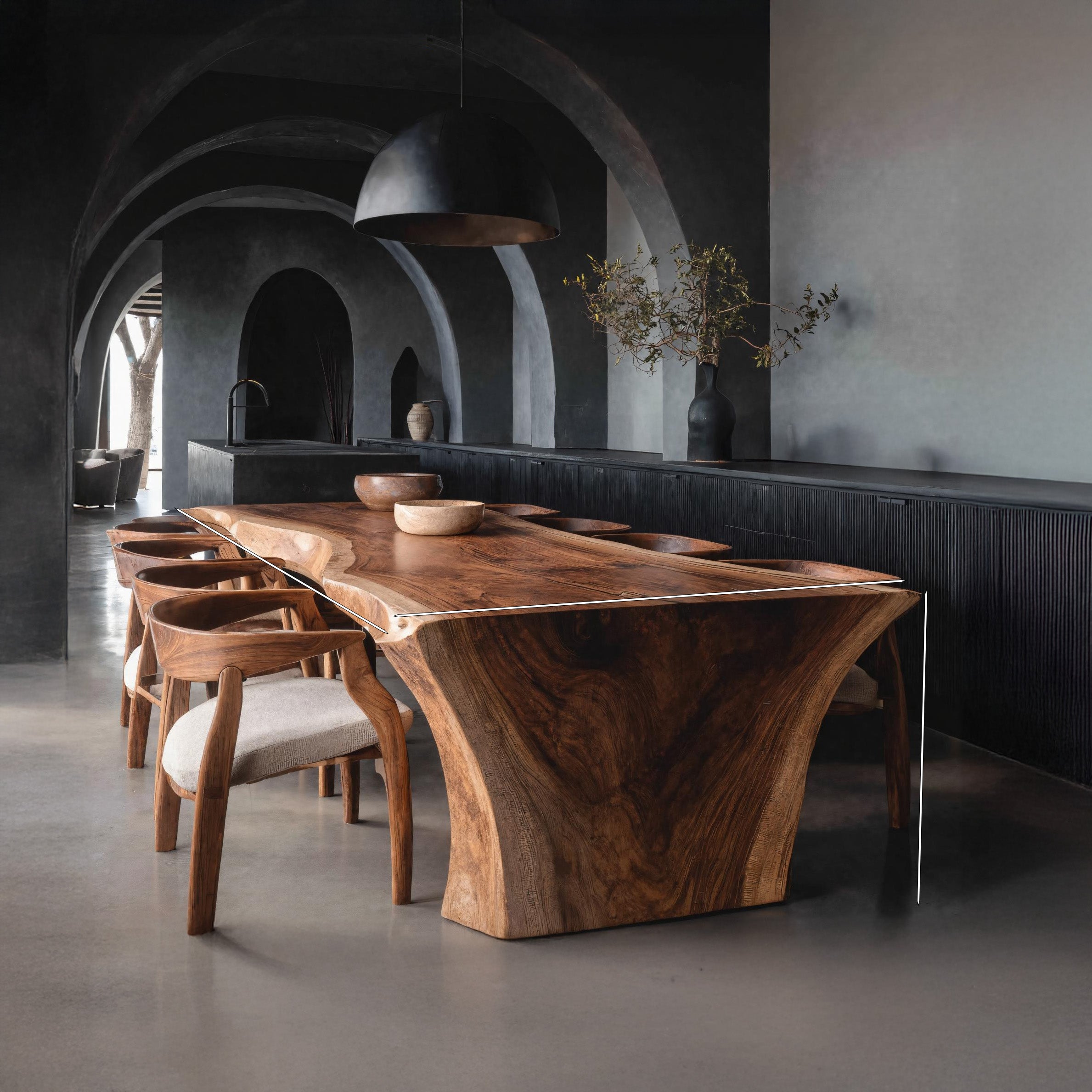 Organic Wooden Dining Table With Live Edge For Dining Room RTTHHNDN041