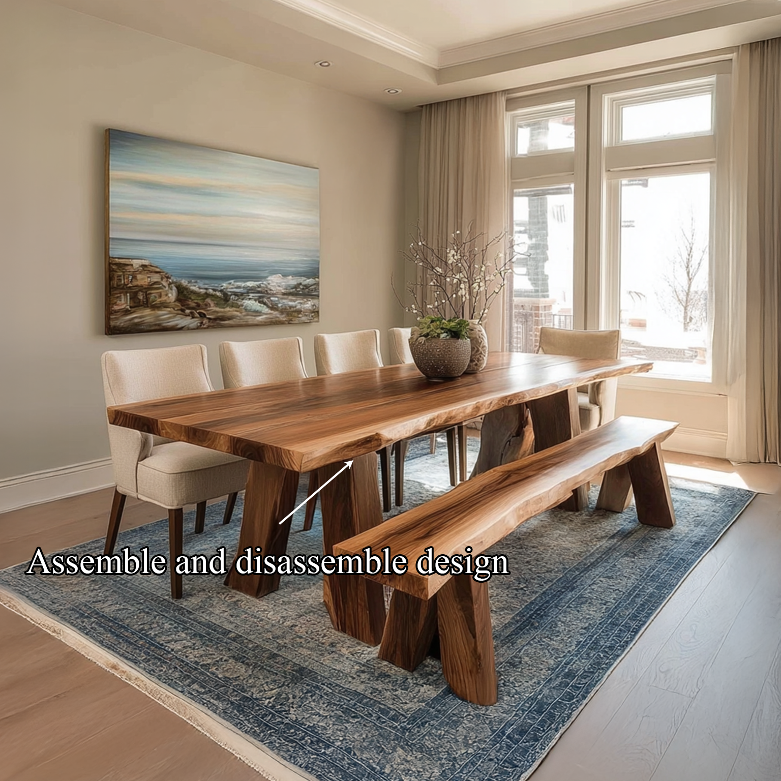 Mid Century Dining Table Modern Home SINLSADT036