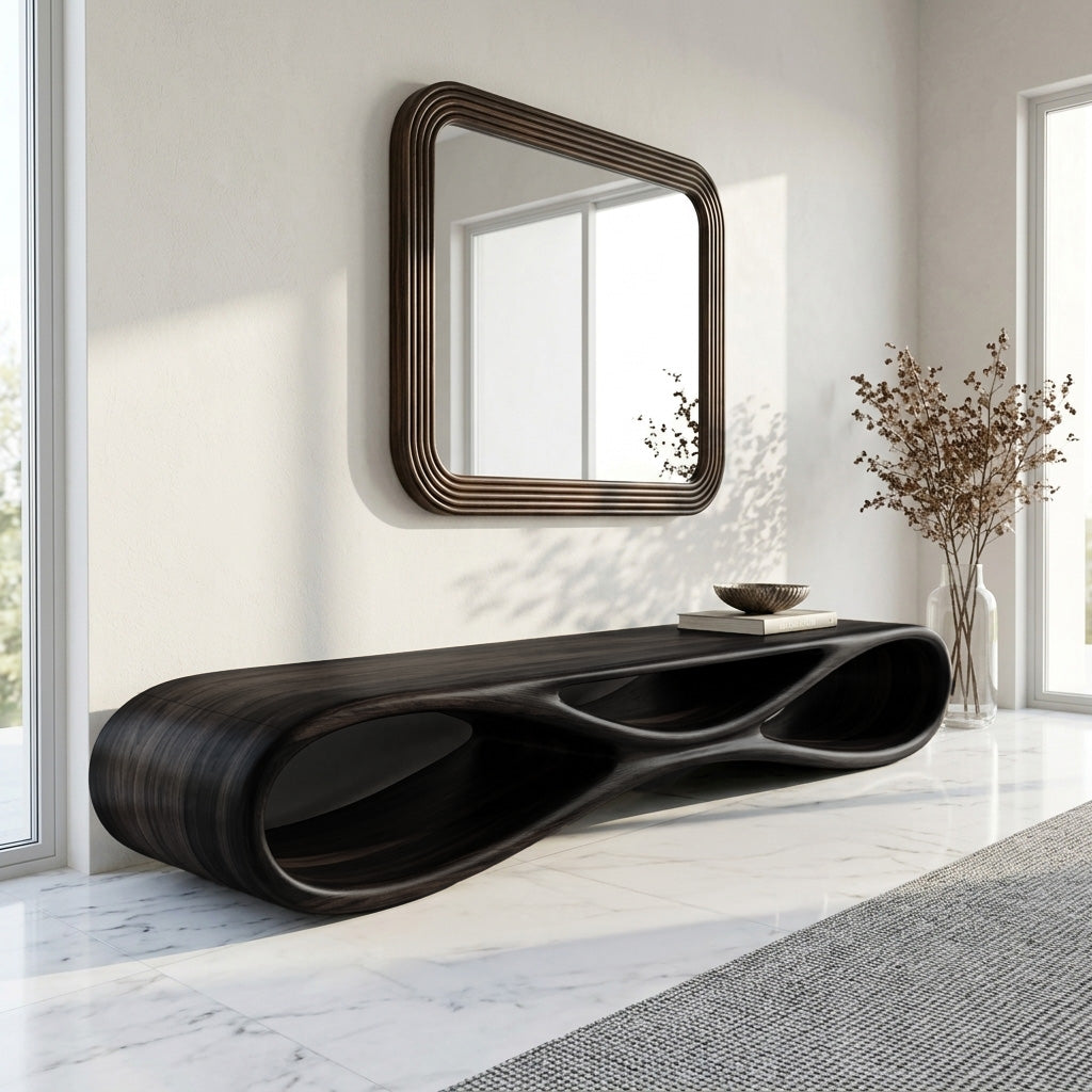 Modern Organic Wood Bench For Elegant Home Entryway RTTHHNCHR146