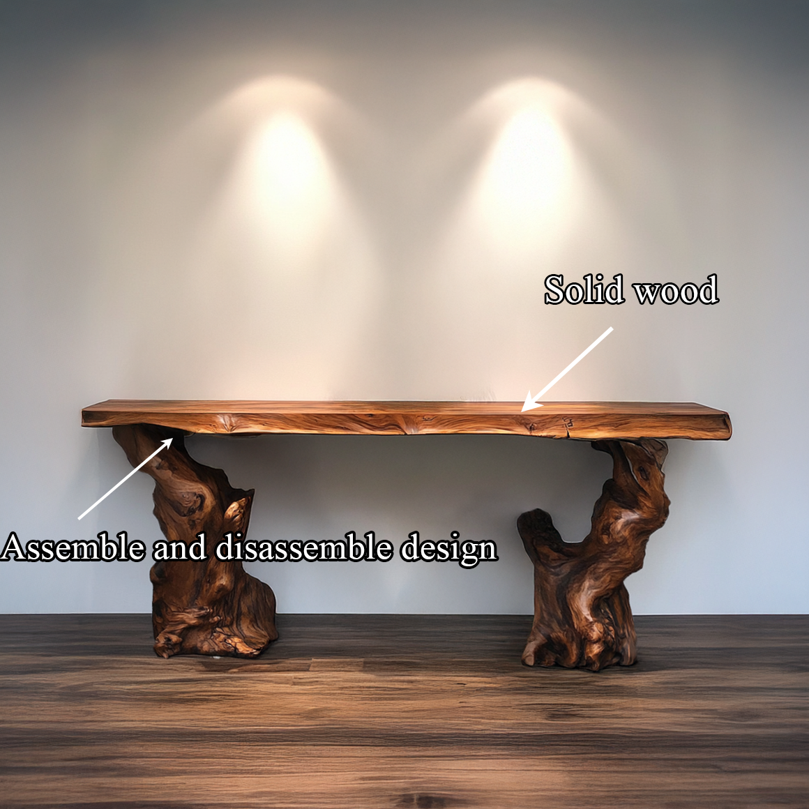 Mid Century Console Table Sculptural Wave Base Studio Apartment SINLSACS382