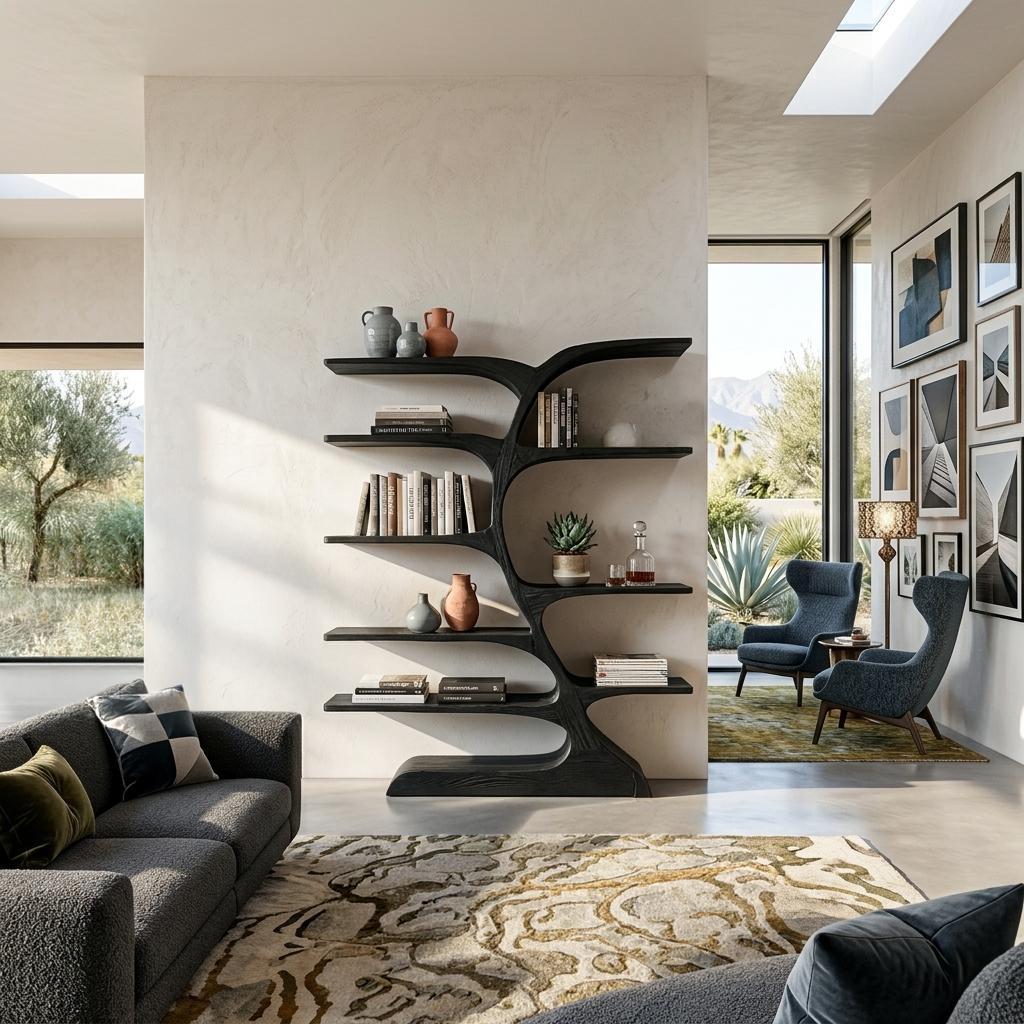 Organic Curved Bookshelf For Open Space RTTHTTBS051