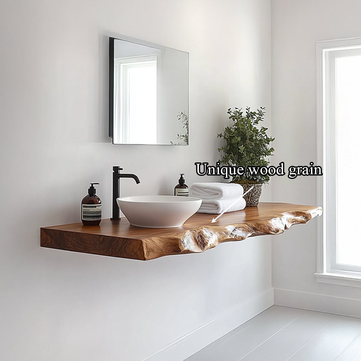 Rustic Bathroom Vanity Shelf Artisan Wood Bathroom Furniture SINLSABRV228