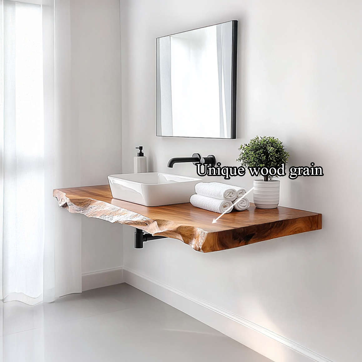 Rustic Bathroom Vanity Shelf Floating Wood Bathroom Setup SINLSABRV229