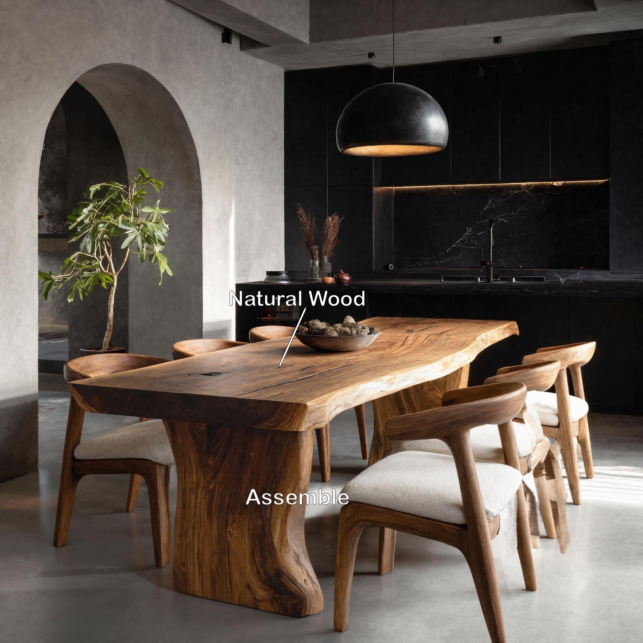 Wabi Sabi Handcrafted Dining Table For Dining Room RTTHHNDN039