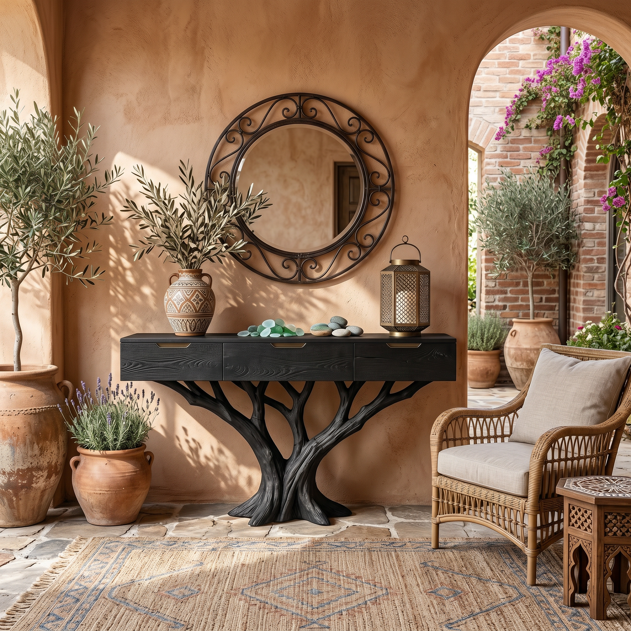Industrial Tree Root Console Table Modern Loft SILDTTRCS090