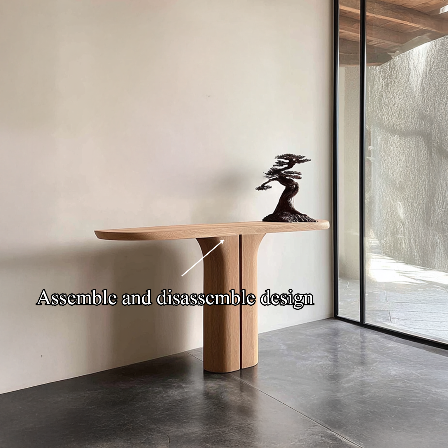 Midcentury Sculptural Console Table Living SINLSACS136