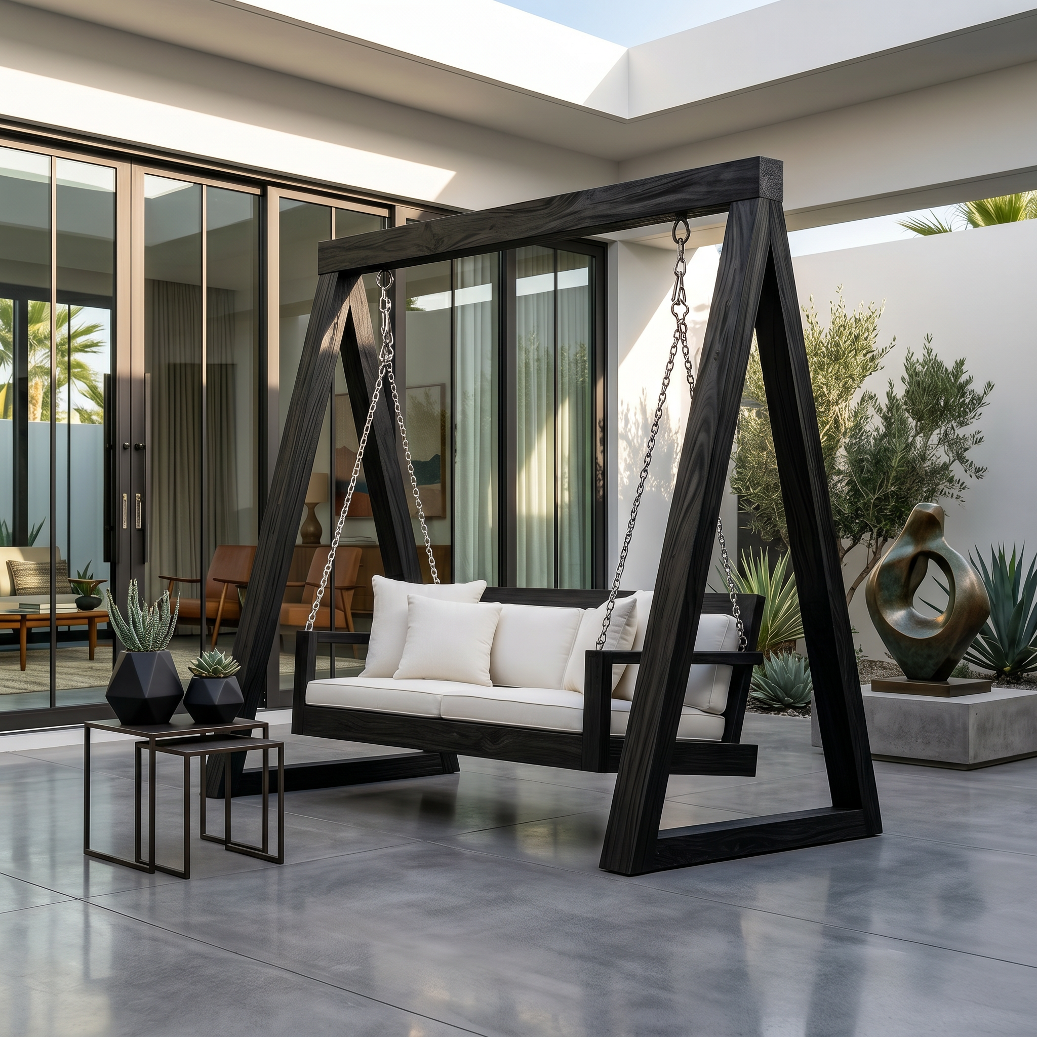 Freestanding Wooden Garden Swing Luxury Outdoor Living SILDTTRSWI009