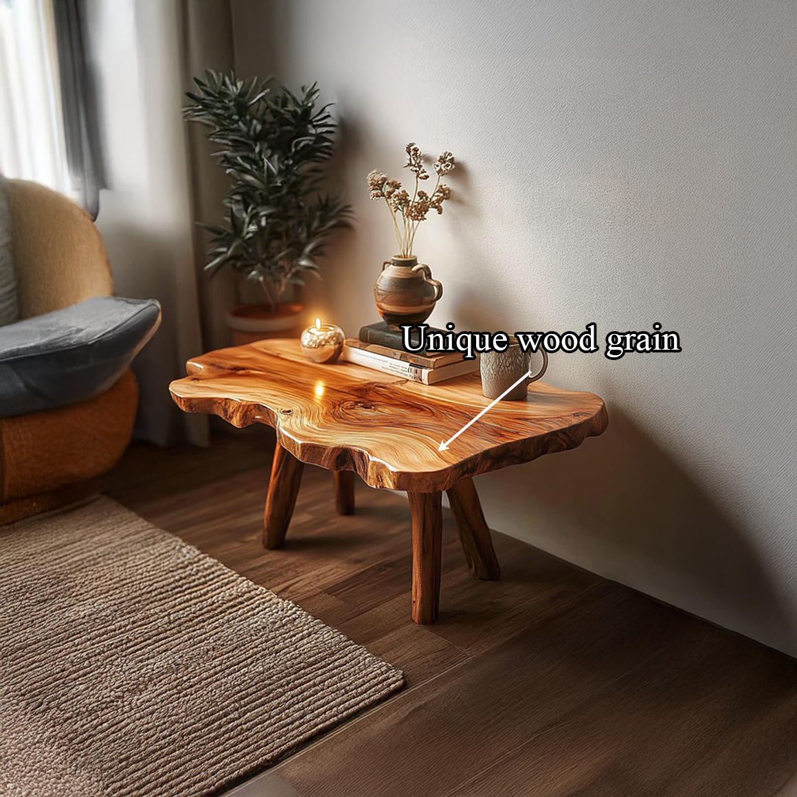 Rustic Organic Coffee Table Living Room Sitting Room SINLSACF220
