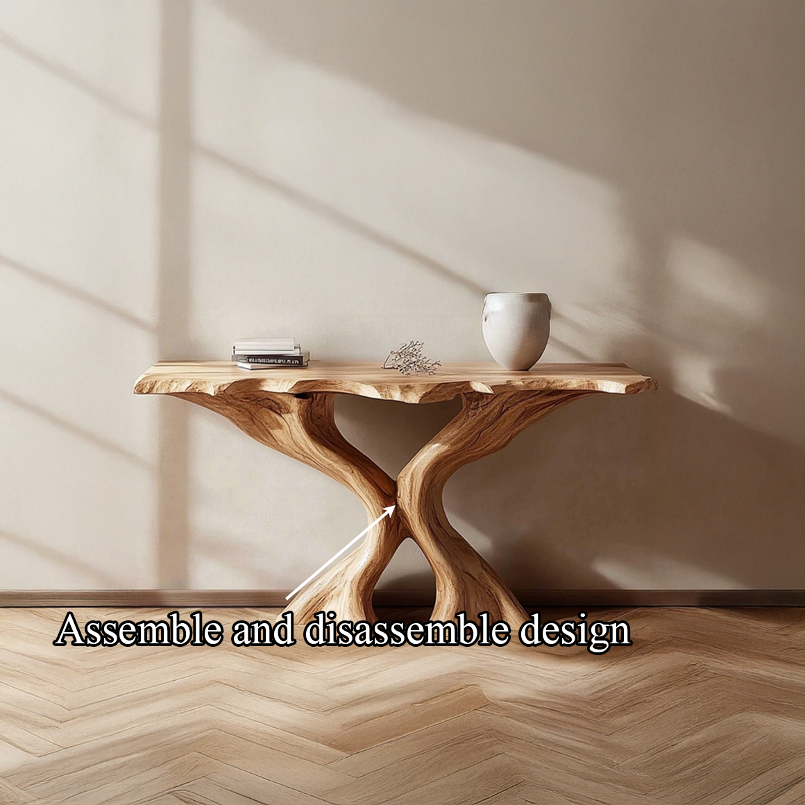 Rustic Live Edge Console Table Handmade Solid Wood For Entryway SINLSACS318