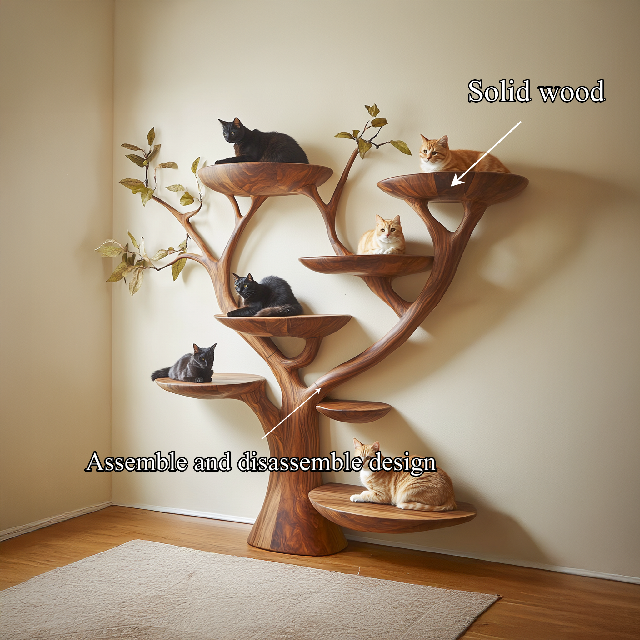 Rustic Cat Wall Tree Living Room And Home SINLSATT115