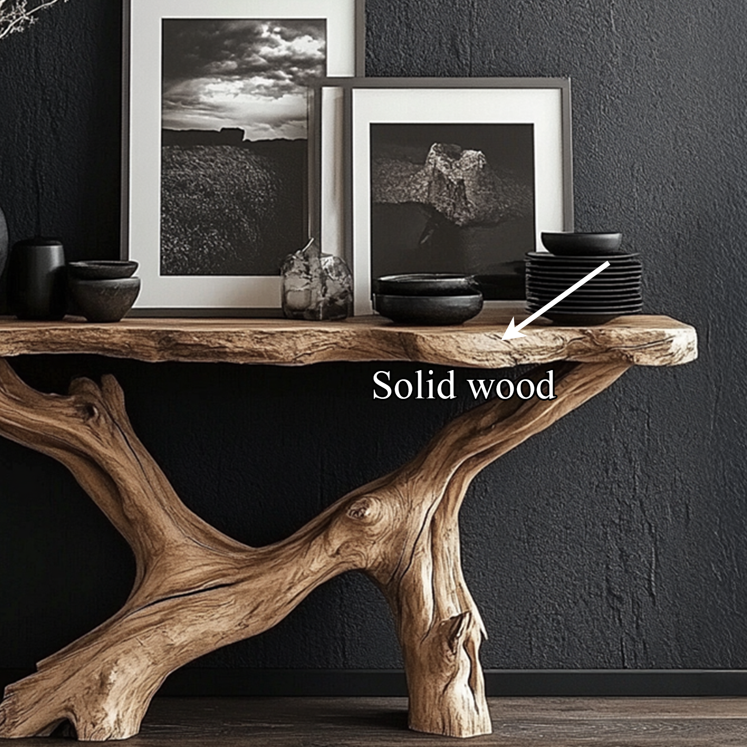 Live Edge Console Table Natural Wood Rustic Handmade Gift SINLSACS089