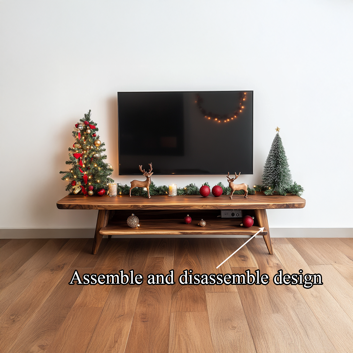 Rustic TV Console Table Christmas Holiday Entryway SINLSACS296