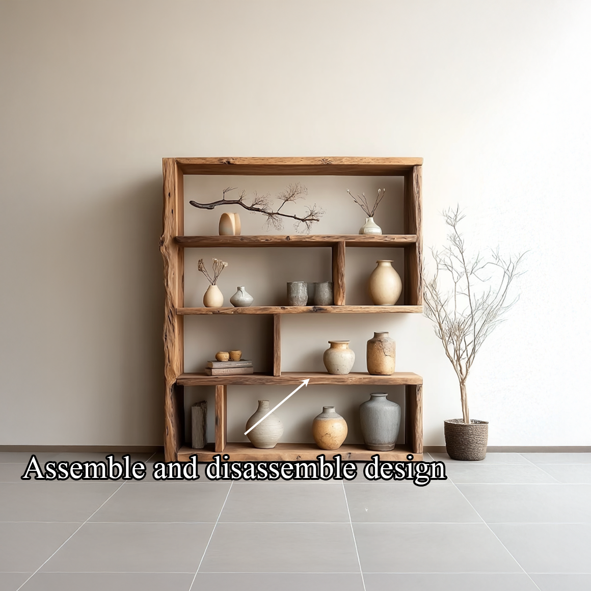 Rustic Wooden Storage Bookshelf Entryway SINLSASC151