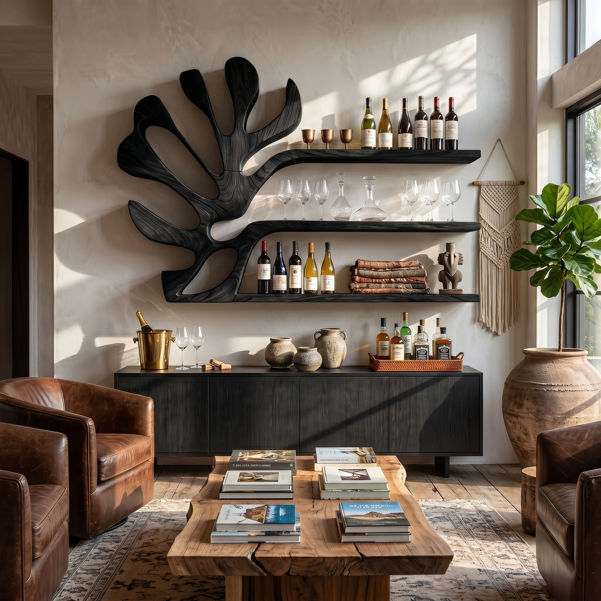 Rustic Wall Wine Rack For Breakfast Nook Bottle Arrangement SILDTTRWH084