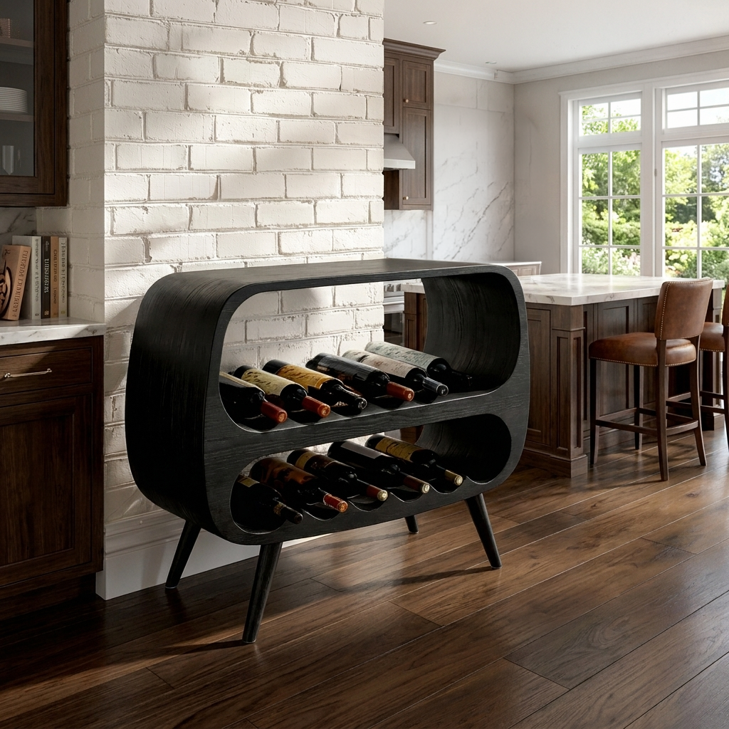Functional Wine Storage With 2 Tiers For Bar Corner RTTHTTBCA040