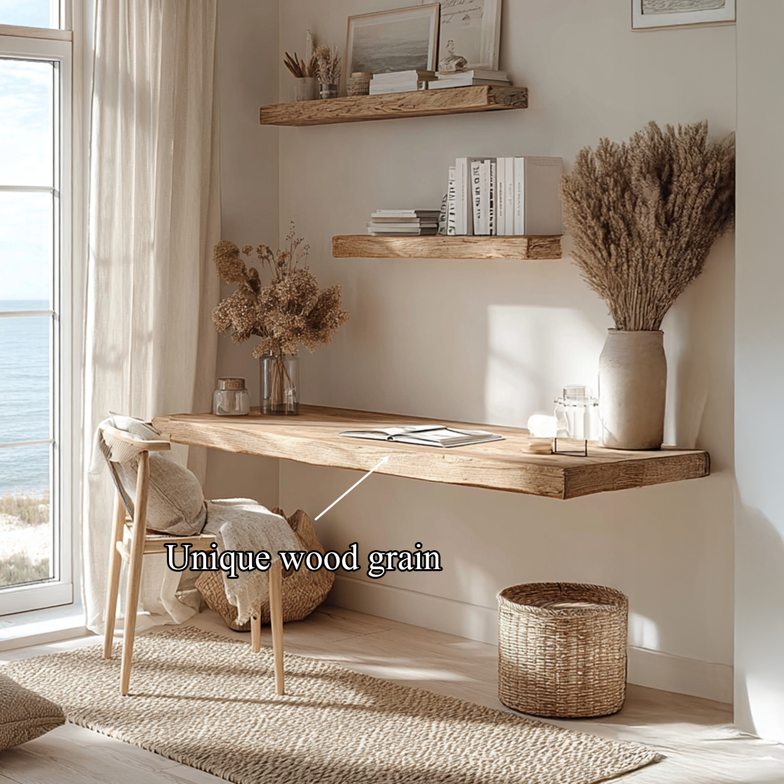 Mid Century Floating Desk Living Bedroom SINLSAFL088