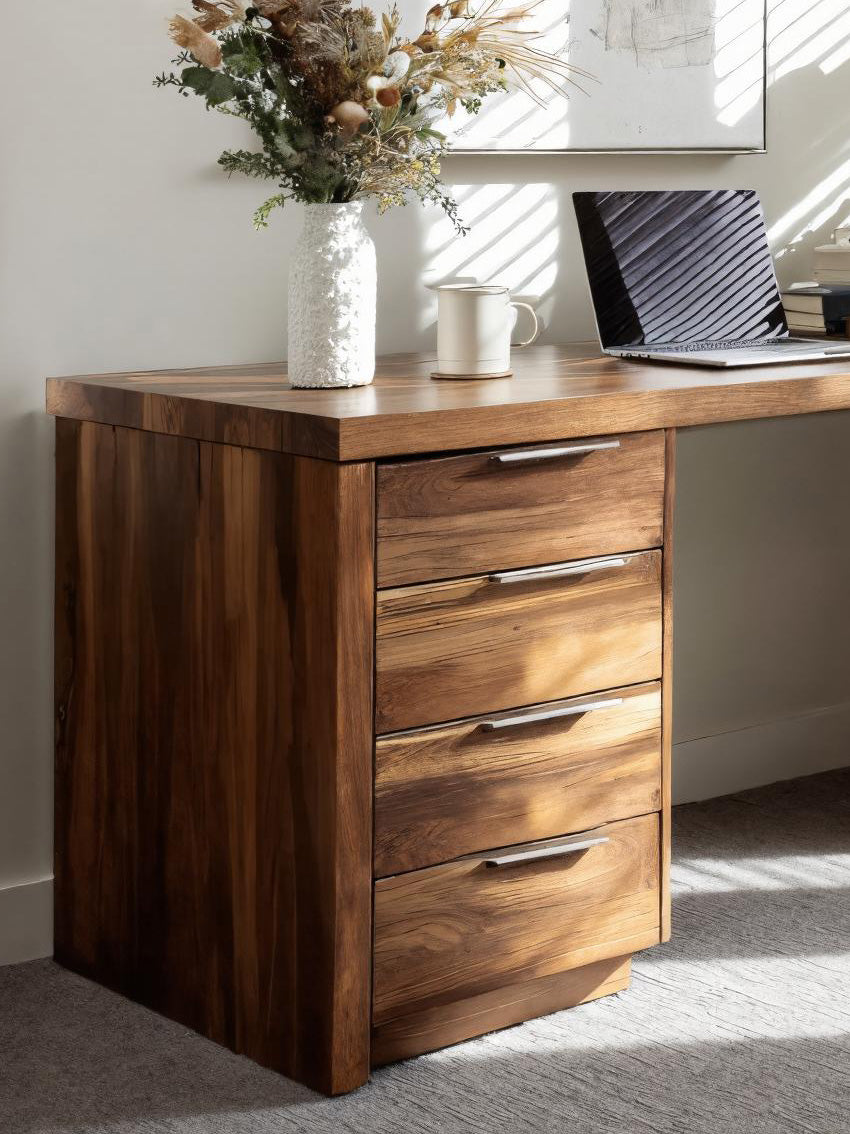 Minimalist Office Desk With Storage Drawers For Home Study SITHHNDE052