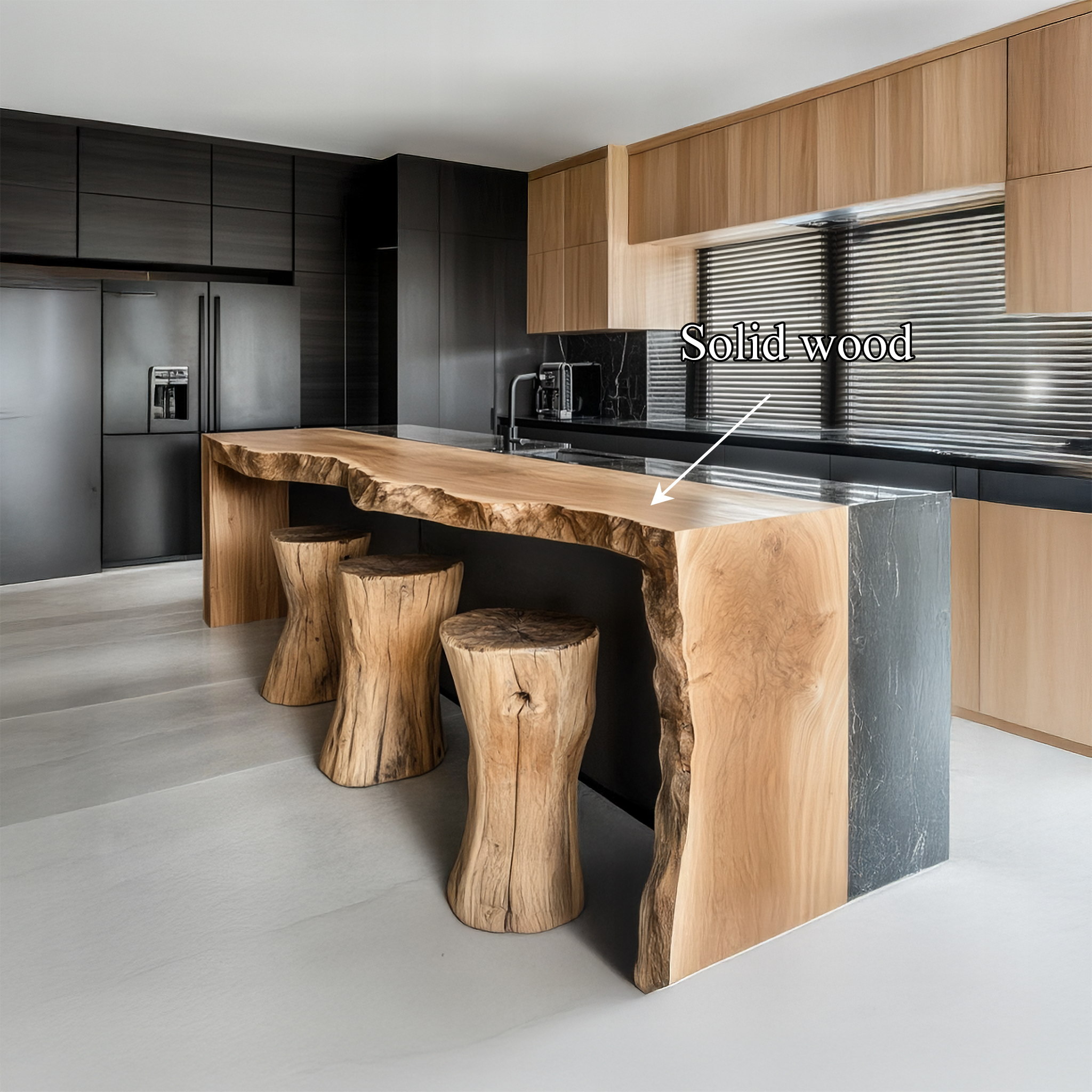 Modern Live Edge Kitchen Island For Kitchen And Breakfast Bar SINLSAKI127